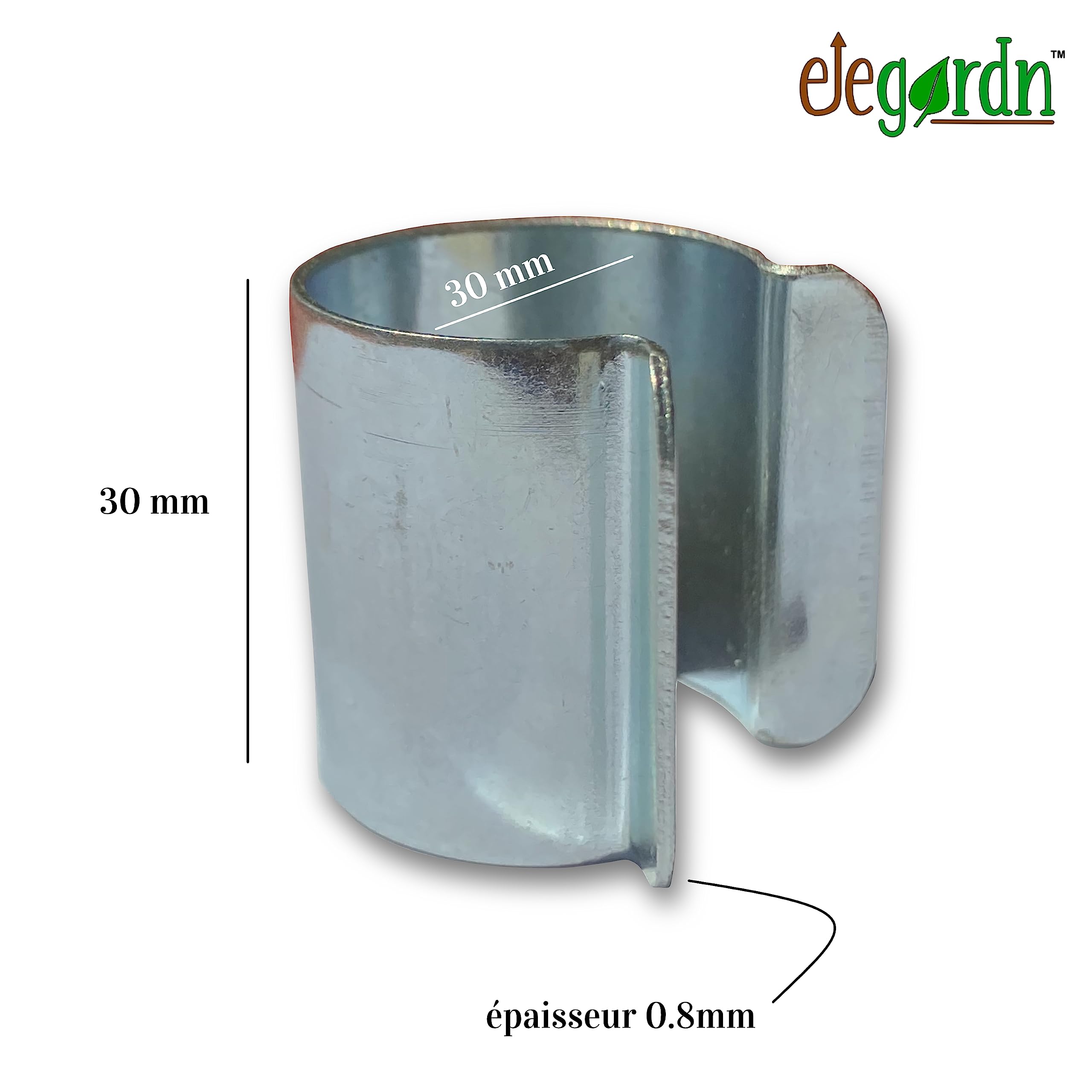 Elegardn Zestaw 20 klipsów szklarniowych 30 mm x 30 mm tunelowe klipsy do szklarni plandeka ogrodowa metalowe powlekane cynkiem
