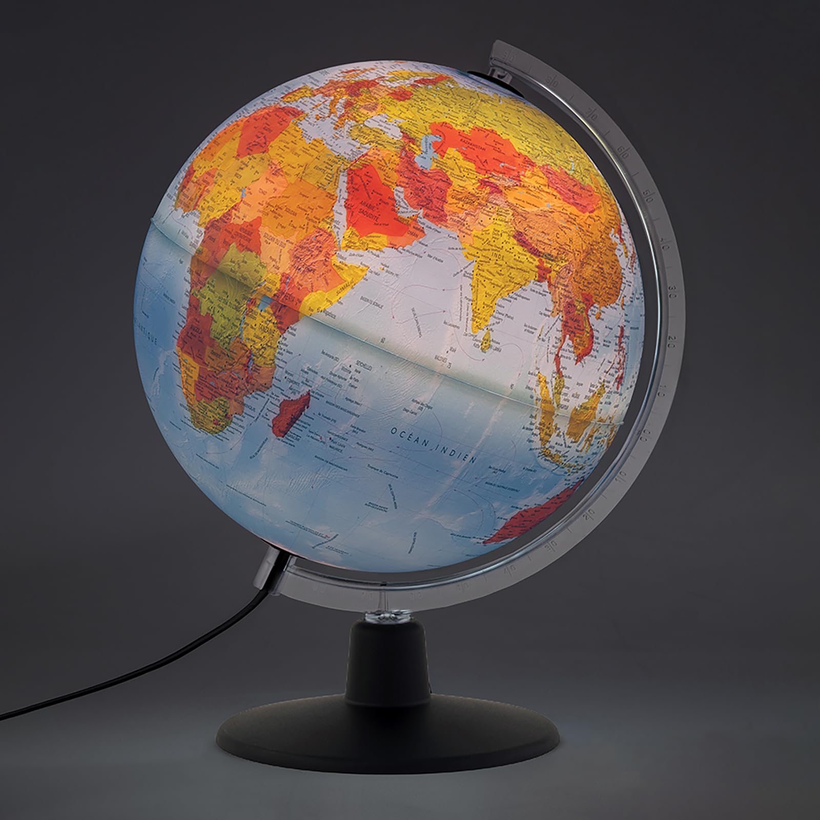 Tecnodidattica - GAIA 25 AR | Globe lumineux interactif avec réalité augmentée | Détails naturels et culture humaine | Cartographie physique et politique | Diamètre 25 cm