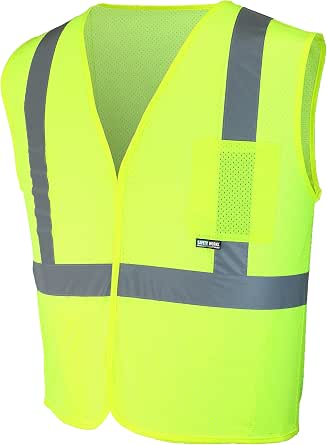 High Visibility Safety Vest For Women - Lime With Reflective Straps, 2 Pockets, Breathable (Large)
