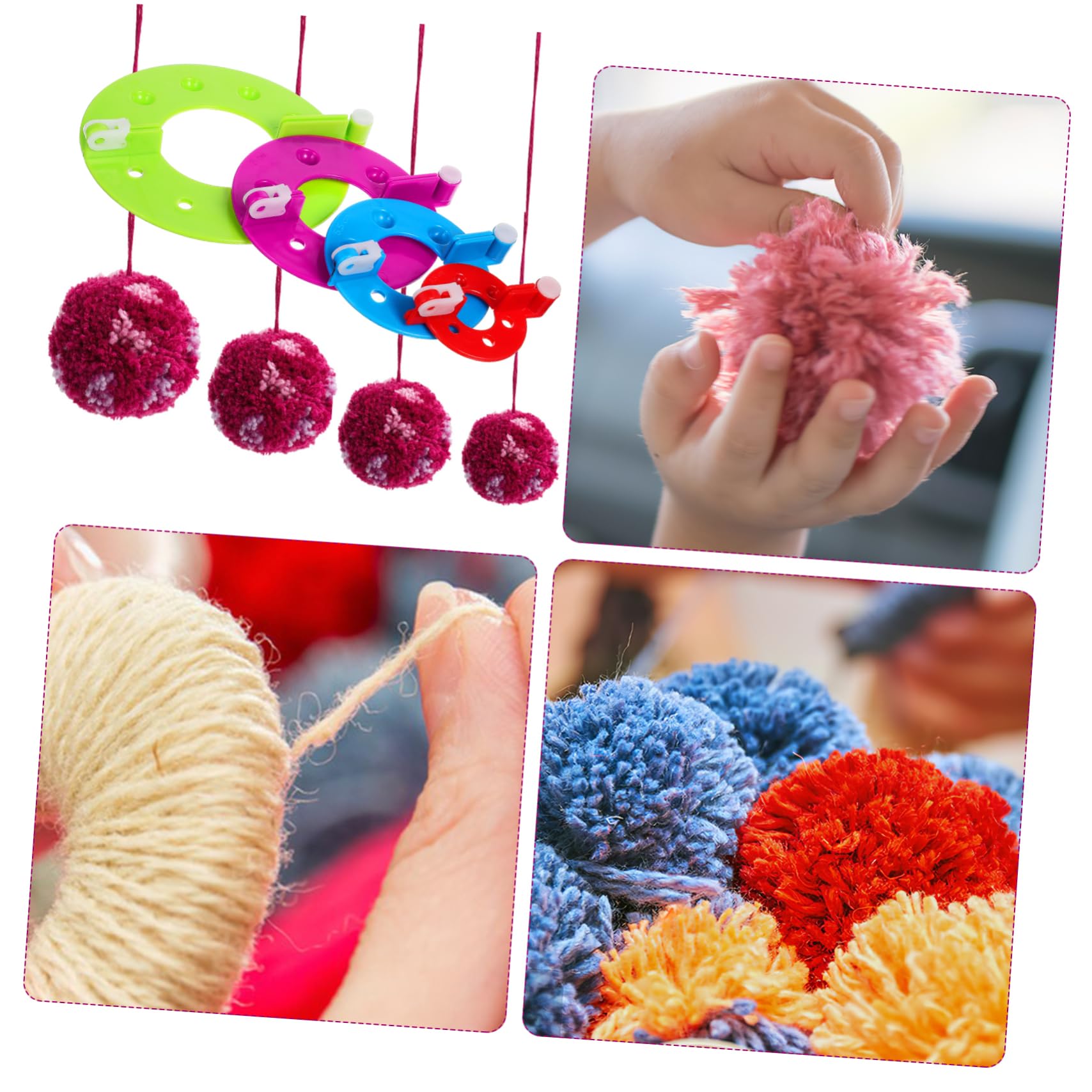 SEWACC 24stücke Teiliges Pompom Maker Aus Fluff Bastelwerkzeug Für Strickprojekte Und Kreative Handarbeiten