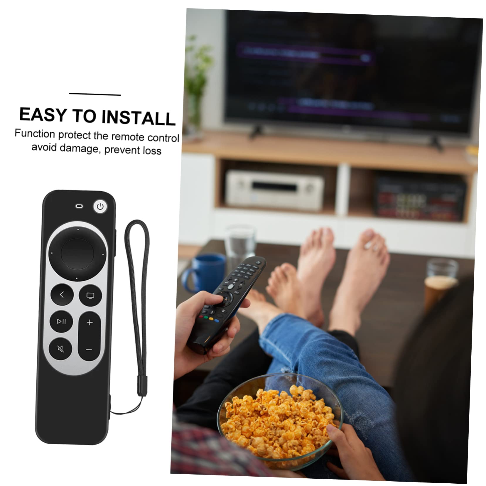 UKCOCO 5pezzi Custodia Protettiva Con Cinturino Compatibile Per Telecomando Tv Resistente Agli Urti Antiscivolo Facile Da Installare Protezione Completa Da Graffi e Polvere