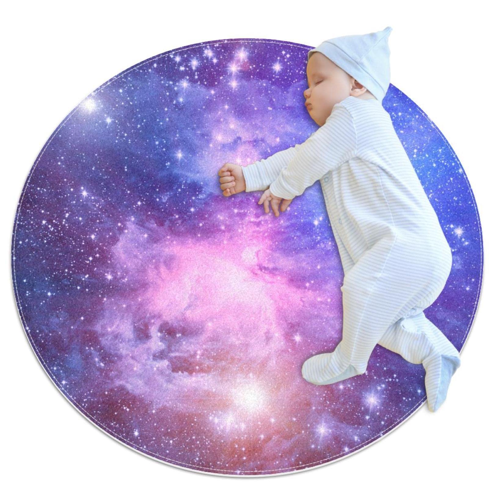 Tapis rond espace Galaxie étonnante JDEZ 100x100cm pour chambre