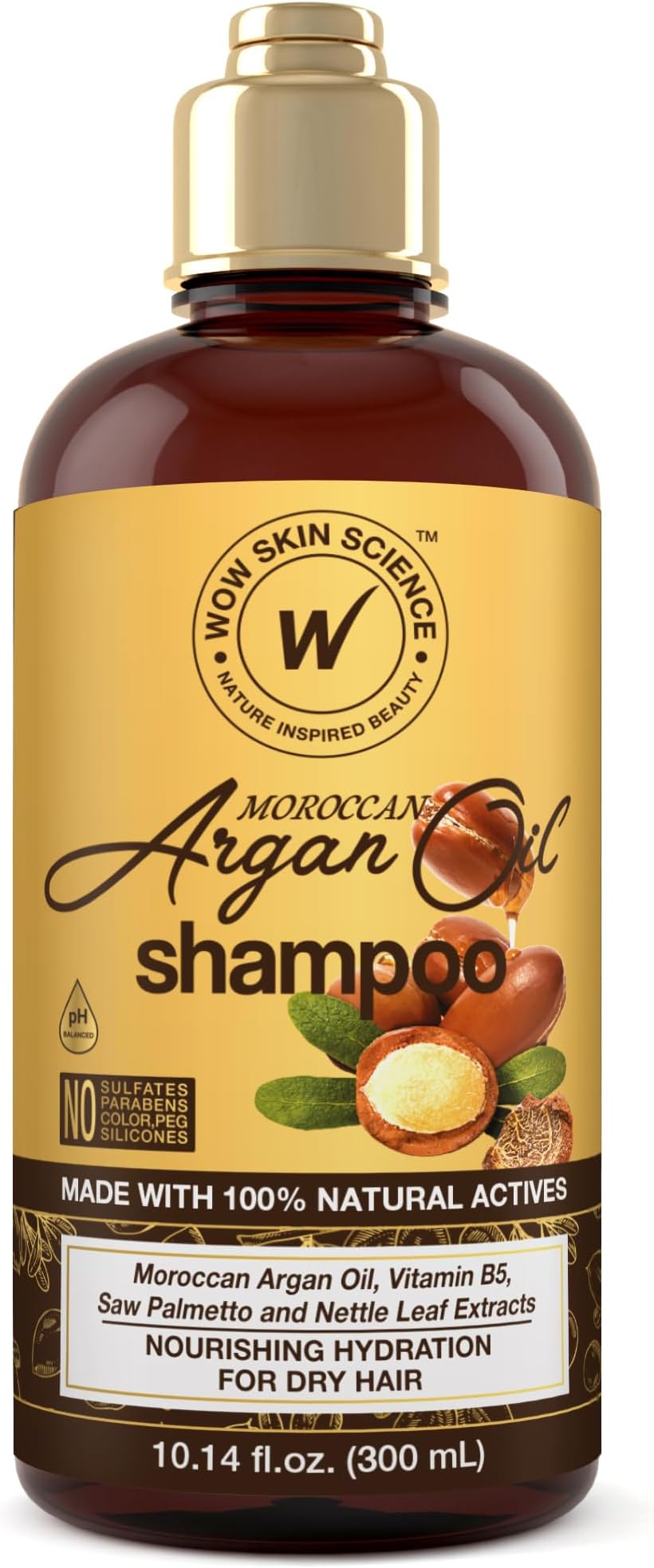 Moroccan Argan Oil Shampoo - Sulfate Free, Moisturizing, DHT Blocker for Dry, Frizzy, Damaged Hair - Unisex Adult, Brown, Moroccan Scent, 17 Fl Oz (Pack of 1)
