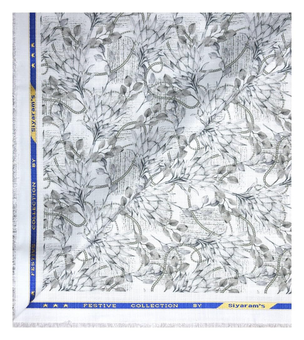 siyaram's festive collection printed pattern with hemp blended Green (Sage) color unstitched men's Kurta/sherwani/top fabric of 2 meters / VV2313-picture-21