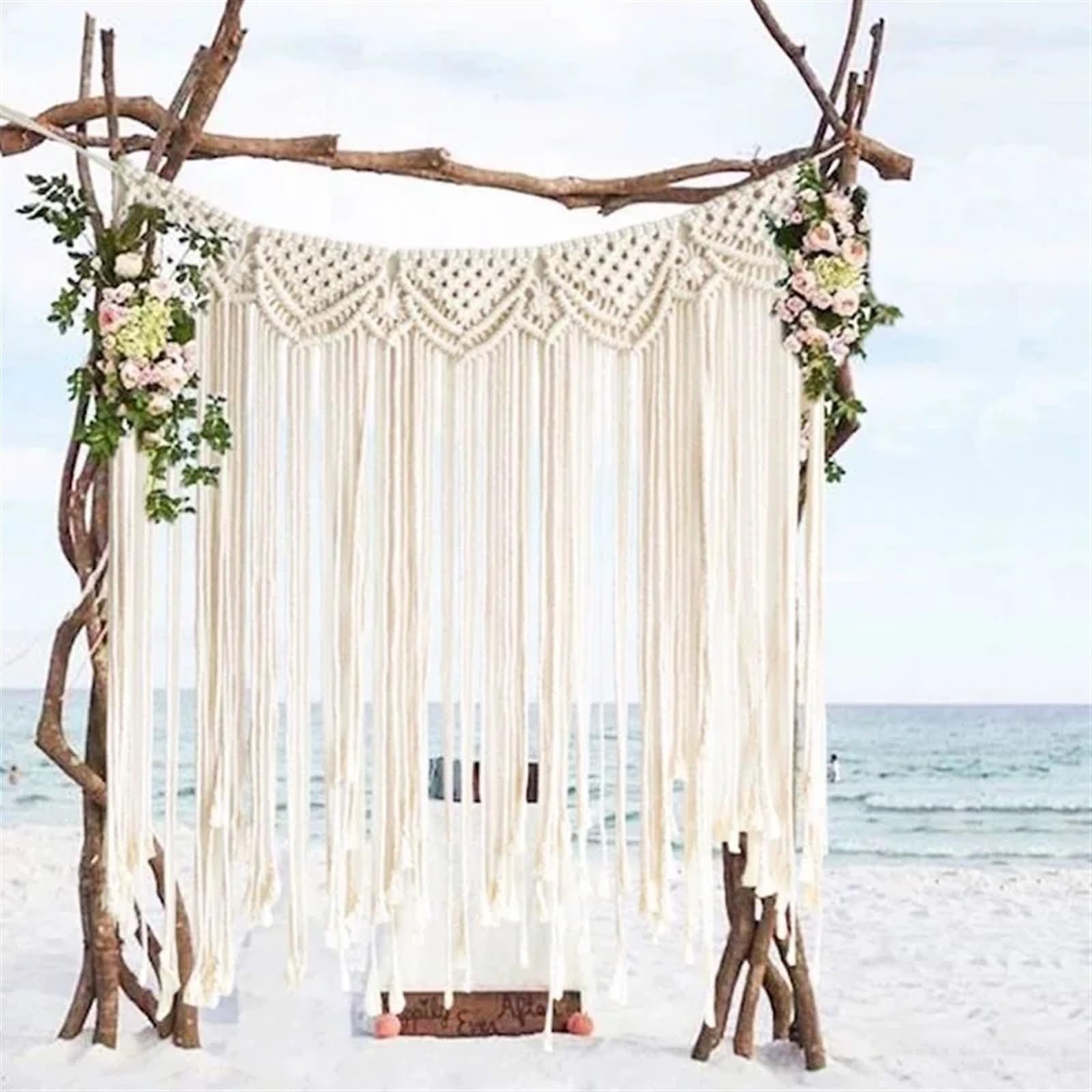 DFGBAPKBL 100 * 115cm Hand Woven Macrame Tapisserie Wandbehang Fenster Tür Vorhänge Hochzeit Hintergrund Home Dekoration Für die Dekoration von Wänden(50CMx65CM)