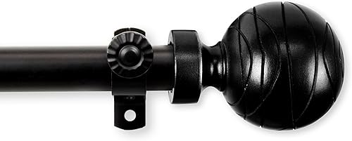 Miniatura 3 de Rod Desyne Harris 13/16" Single Curtain Rod, 18-28 inch, Black