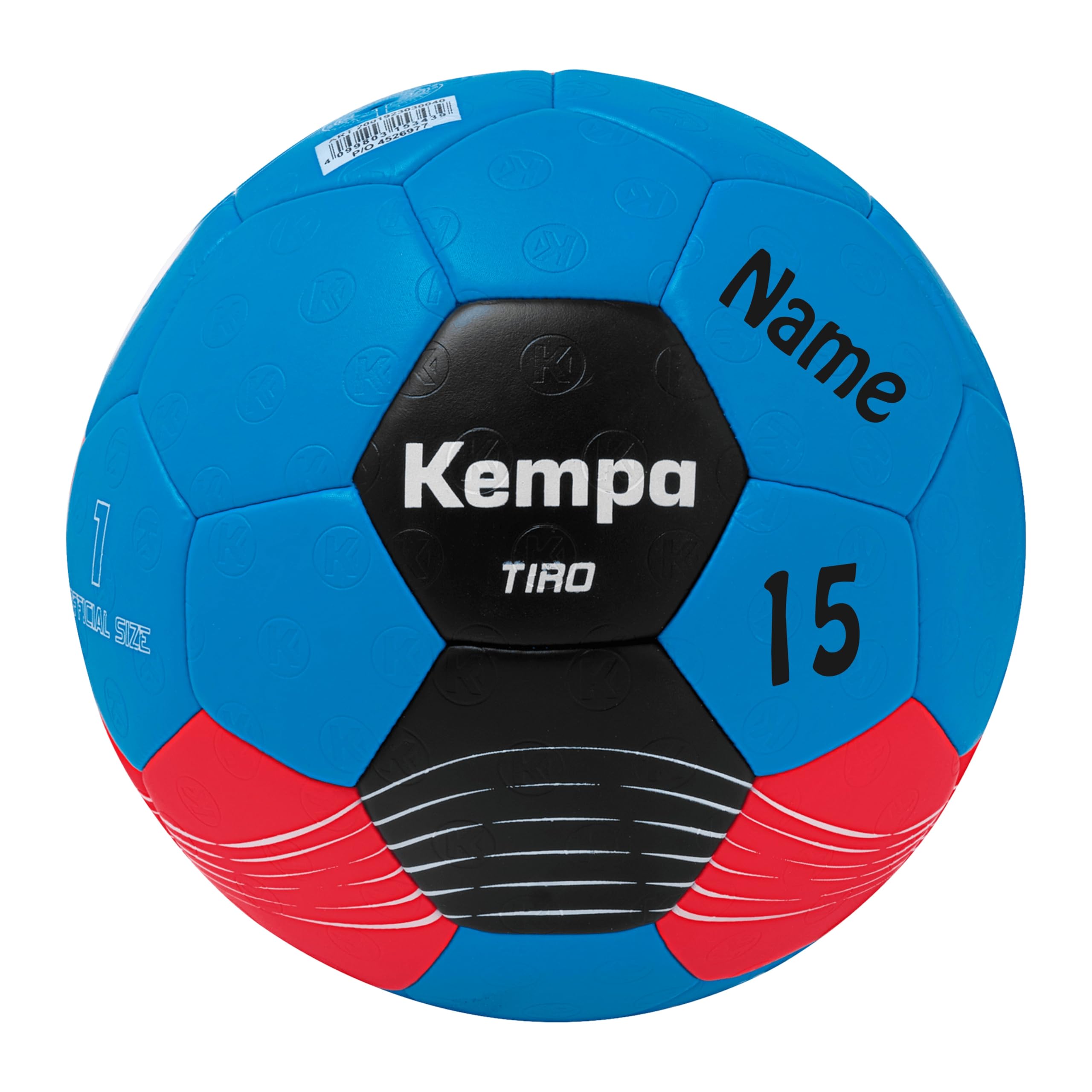 Kempa Sportartikelland Angebot Handball Tiro extra leicht blau/rot Größe 1 + Aufdruck Name
