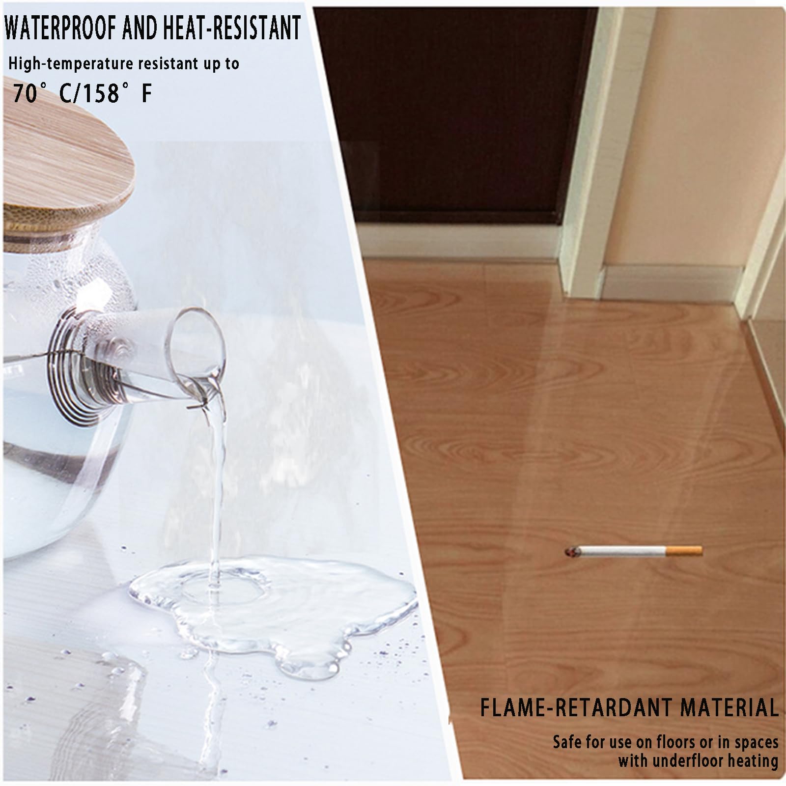 Tapis de chaise transparent pour sols durs, 91,4 x 121,9 cm, grand tapis de protection de bureau d'ordinateur, PVC transparent, anti-rayures, facile à nettoyer, pour la maison et le bureau