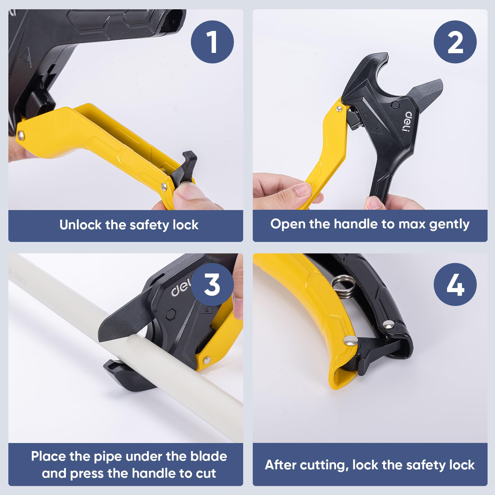 DELI PVC Pipe Cutter - Heavy Duty & Ratchet -5 DELI PVC Pipe Cutter - Heavy Duty & Ratchet -5
