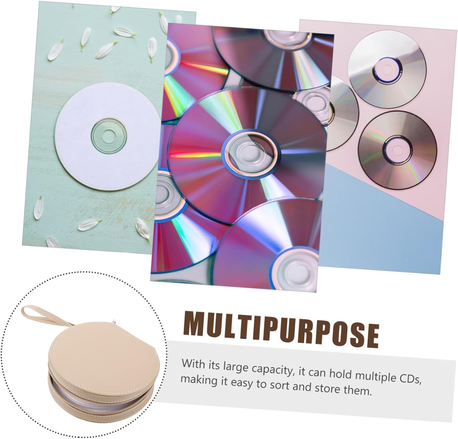 Gatuida 4pcs Car Organization Accessories Cd Case Holder for Car Cd Storage Bag Organizer Pouch Carrying Case Capacity DVD Disc Holder