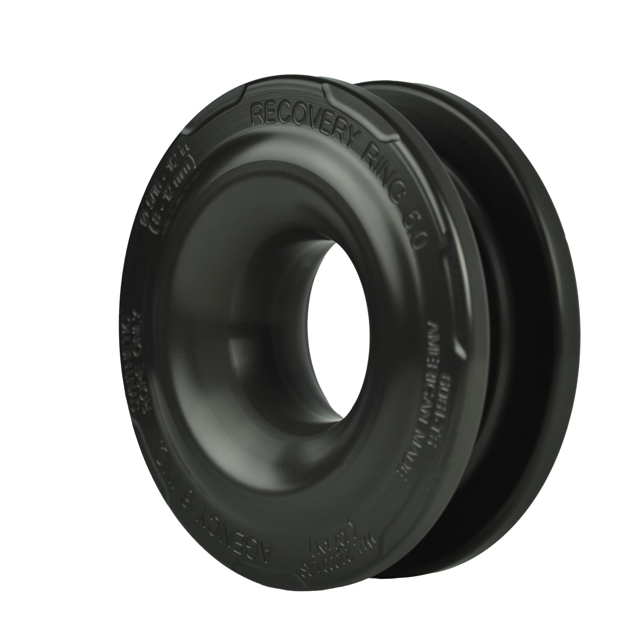 Agency 6 Recovery Ring 5.0" - for Use with Soft Shackle and Synthetic Winch Line - Offroad Vehicle Recovery - Made in The USA (Hard Grey)