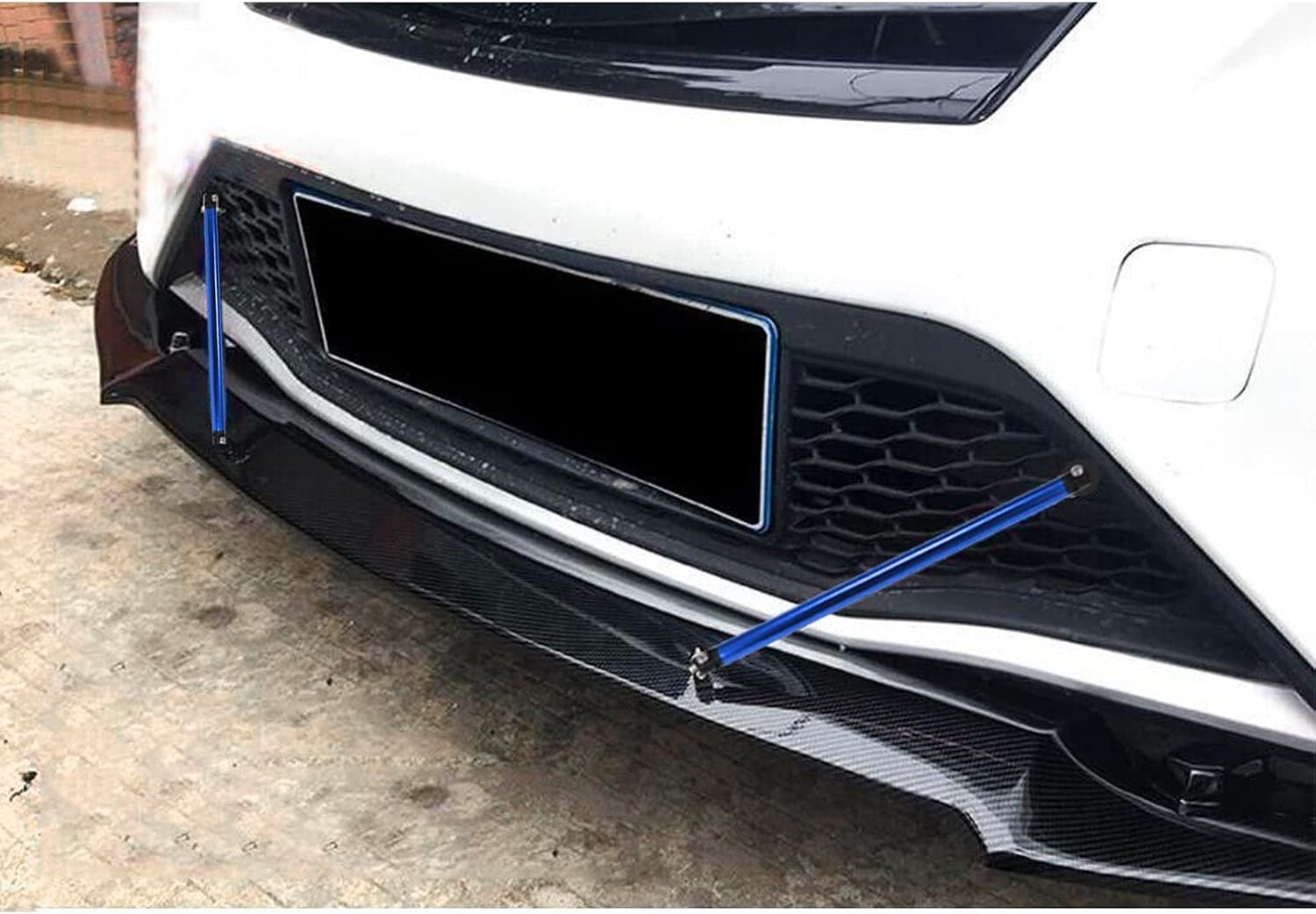 x xotic tech 2pc Adjustable 7.87'' Front Bumper Lip Splitter Diffuser Strut Rod Tie Bars Compatible with Most Vehicles [Blue]