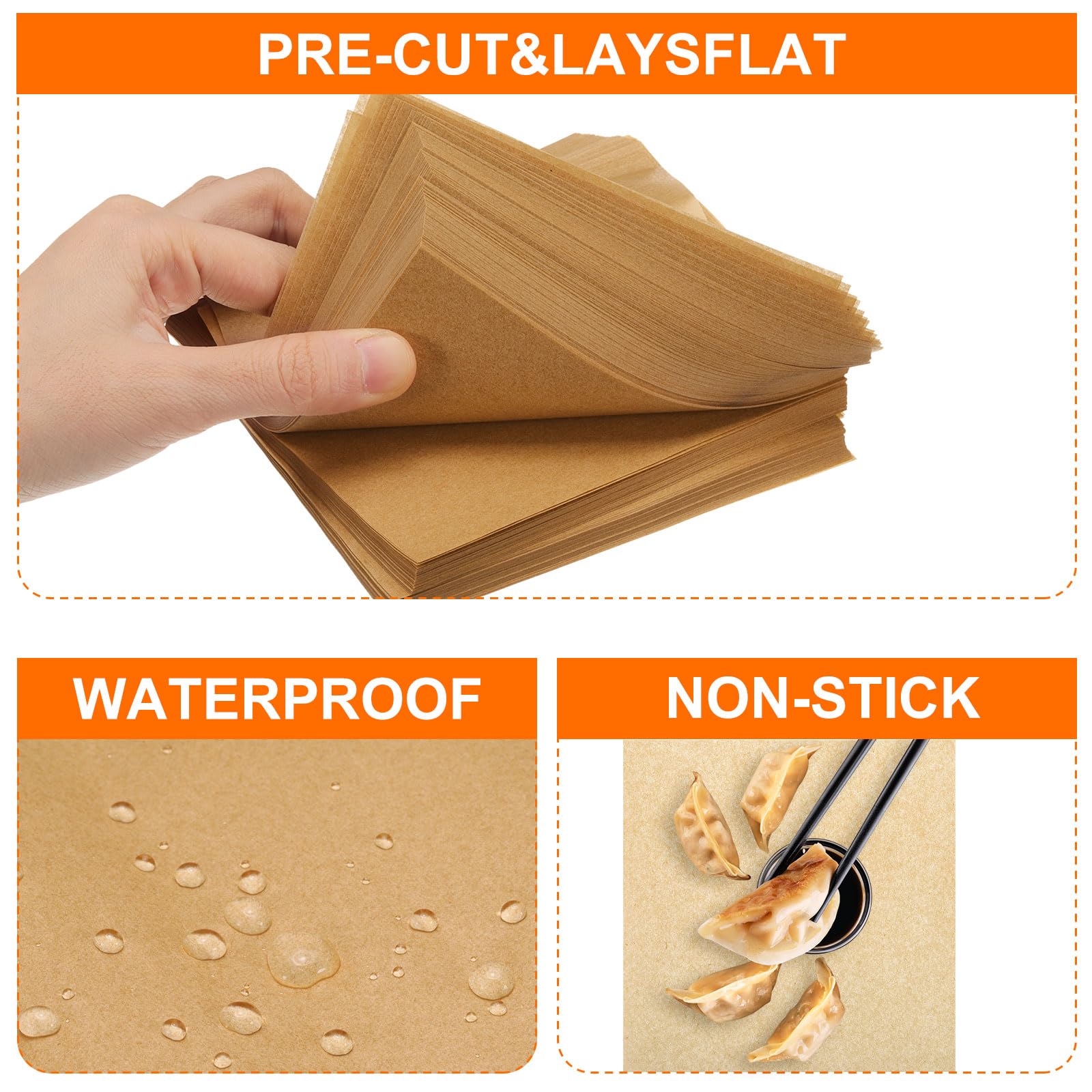 Uxcell 200 Fogli Di Carta Pergamena Per Friggitrice Ad Aria - 23x23 Cm - Antiaderenti E Resistenti Al Grasso - Per Forno, Microonde E Vapore