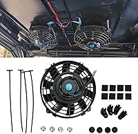 Vista 8 de 7 "pulgadas universal delgado ventilador push pull radiador eléctrico refrigeración 12V kit de montaje negro