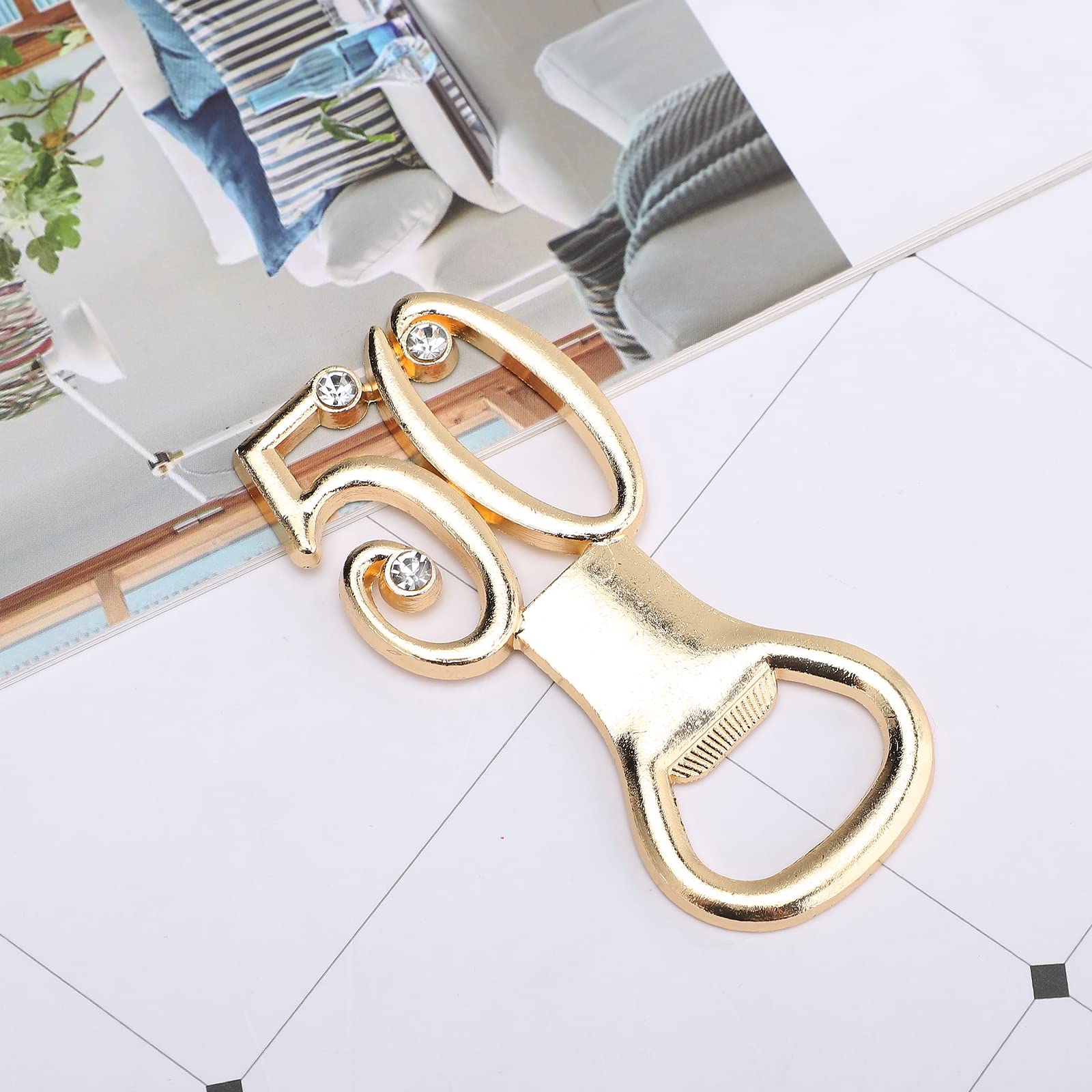 24 apribottiglie per 50° compleanno per bomboniere per 50° compleanno, apribottiglie dorato con confezione regalo