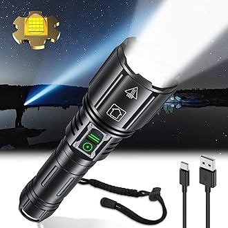 Super Bright Rechargeable Flashlight 990000 High Lumens,Led Powerful Flashlights with 6 Modes,High Powered Flashlight with IP67 Waterproof,Tactical Emergency Flashlight for Camping,Home