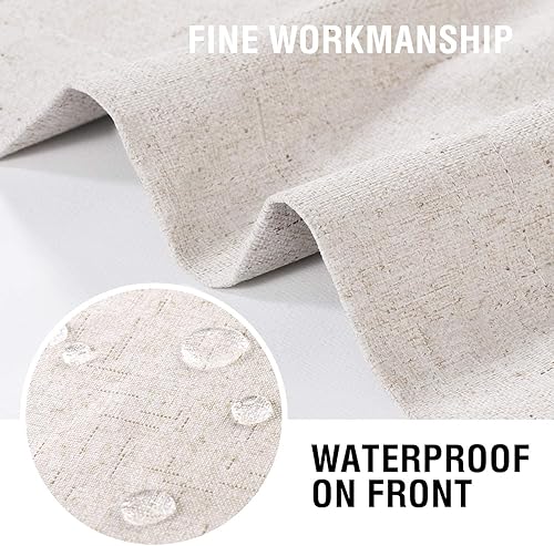 Vista 5 de H.VERSAILTEX Linen Look 100% Blackout Curtains 54 Inches Long for Bedroom Full Light Blocking Rod Pocket Linen Textured Thick Window Curtain Drapes