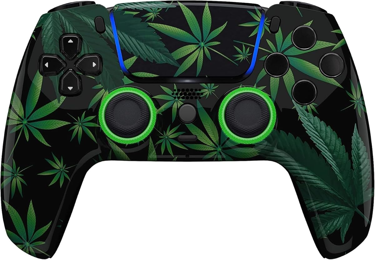 Custom Controllerzz Wireless Controller Compatible with PS5 - Multiple Designs Available (PS5 Weeds) : Video Games