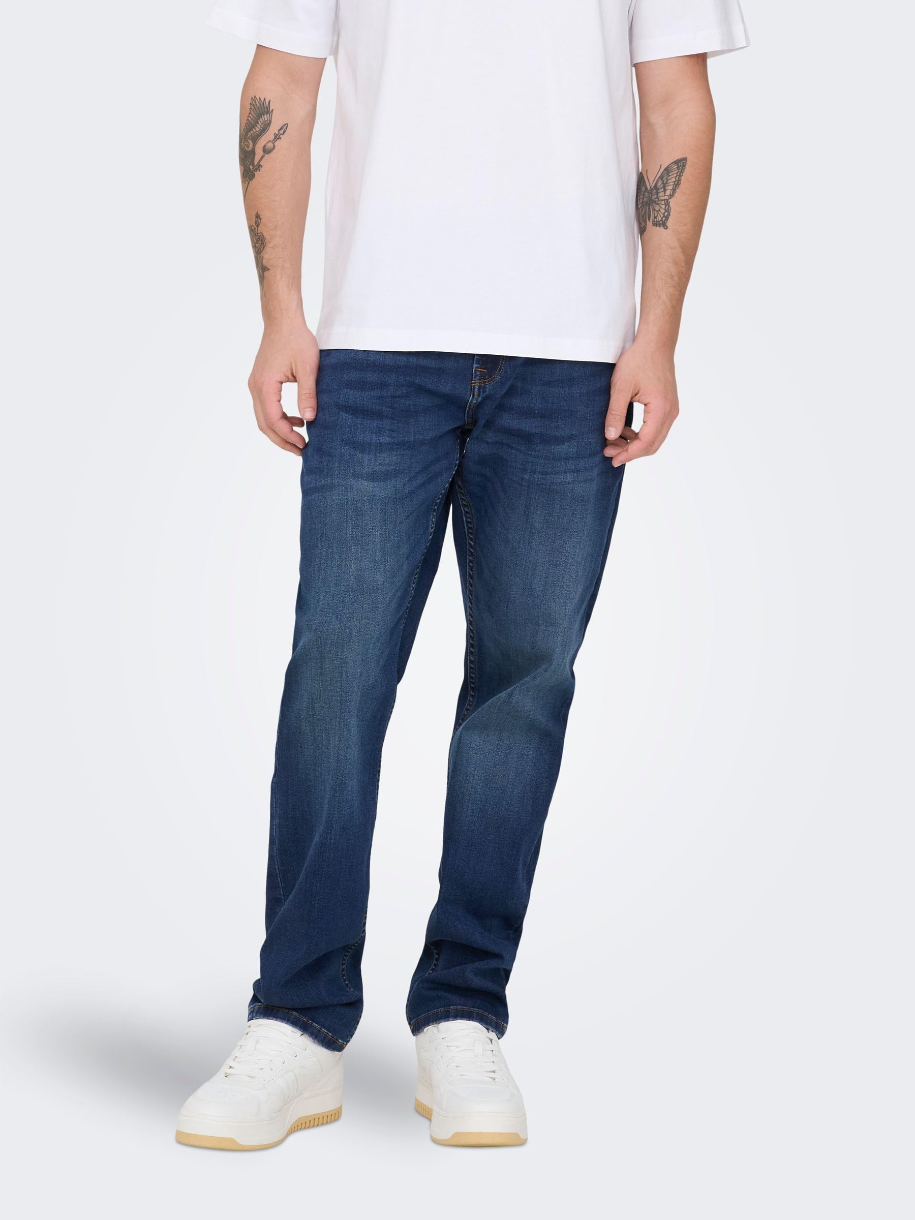ONLY and SONS Weft Med Blue Männer Jeans blau W33L32