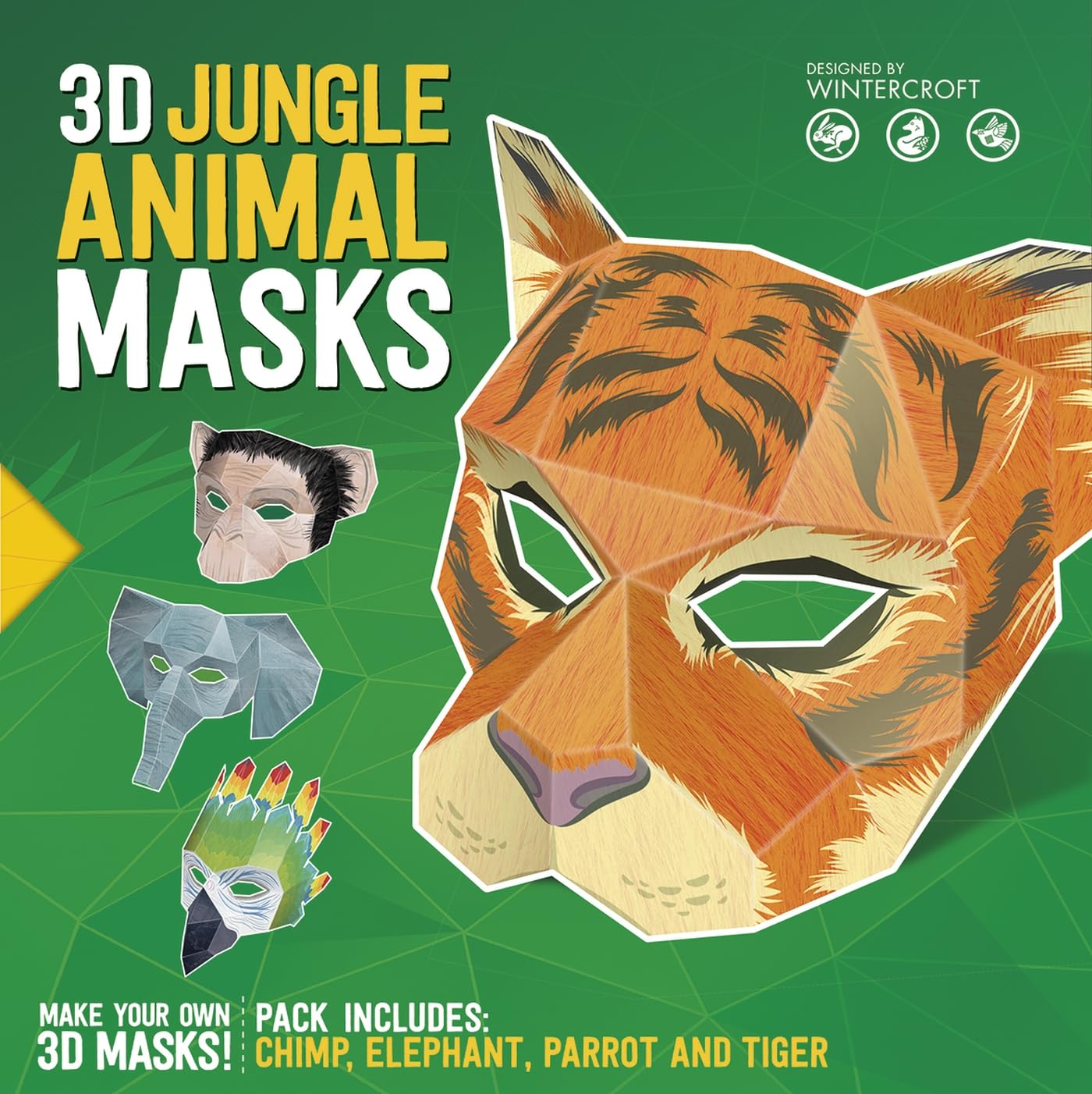 3D Jungle Animal Masks: Designed by Wintercroft Paperback – 13 July 2017