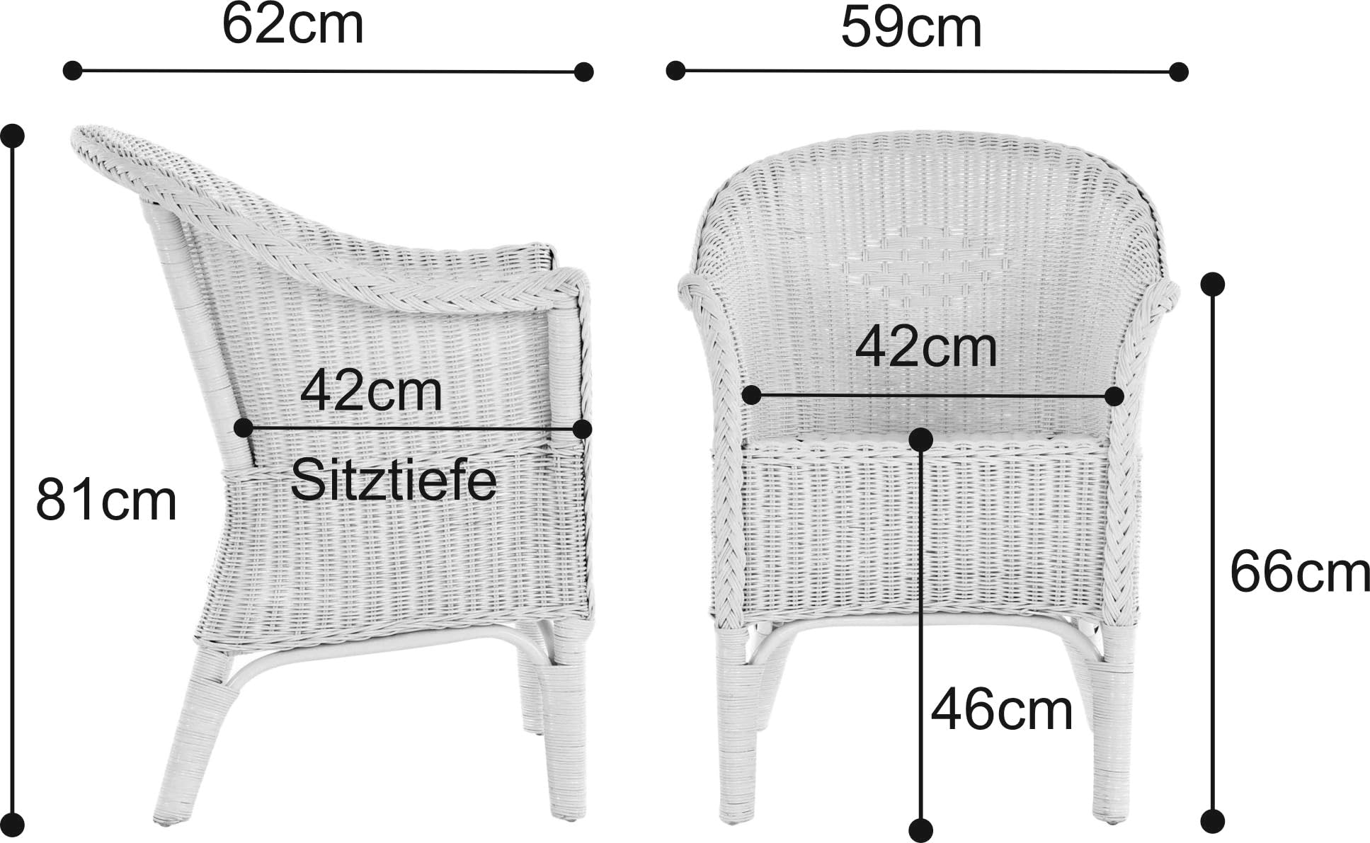 Rattan-Sessel Natur/Esszimmersessel Korb-Sessel/Rattanmöbel Rattansessel Rattanstuhl mit Armlehnen Lounge Flechtsessel (Braun)