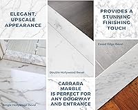 Vista 4 de Umbral de mármol de Carrara de Hollywood para transiciones de piso (mármol afilado, 4 "x 24")