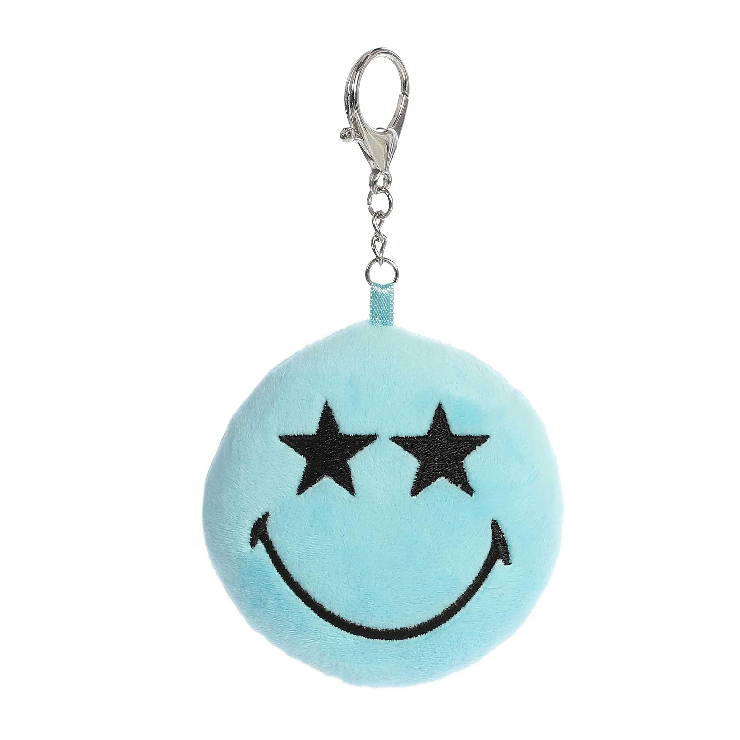 Aurora® Vibrant SMILEYWORLD® Star Keychain Stuffed Animal - Eye-Catching Designs - Whimsical Cuteness - Blue 3.5 Inches