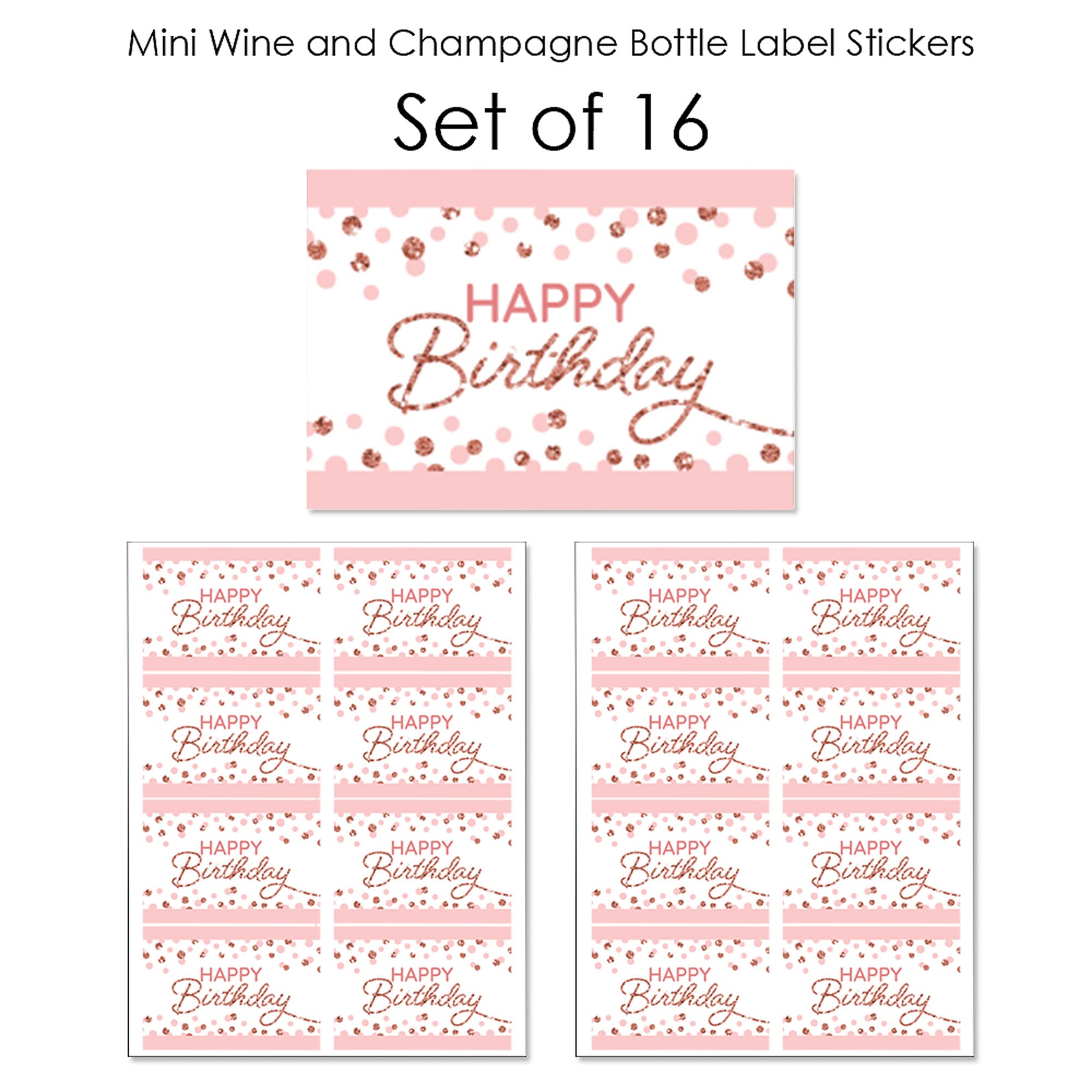 Adult 50th Birthday Wine Bottle Labels - Set Of 4 Gold & Black Stickers, 4x5 Inches, Glitter Print, Party Decor & Gift