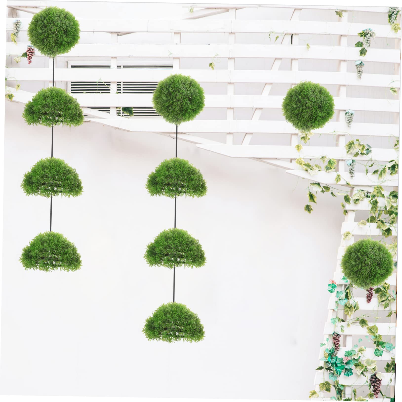 JECOMPRIS 2Pcs Artificial Grass Ball Decorative Plant for Outdoor and Indoor Decor Lifelike Leaf Topiary Balls for Ceiling Hanging Garden Wedding and Home Decoration
