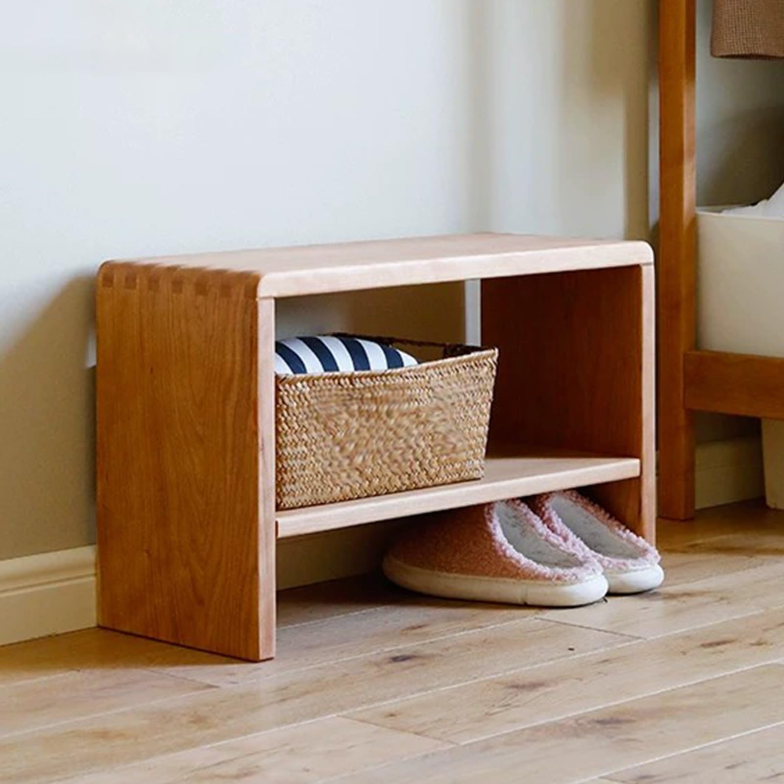 Banc Entree Chaussures en Bois Massif avec Rangement Banc Range Chaussures