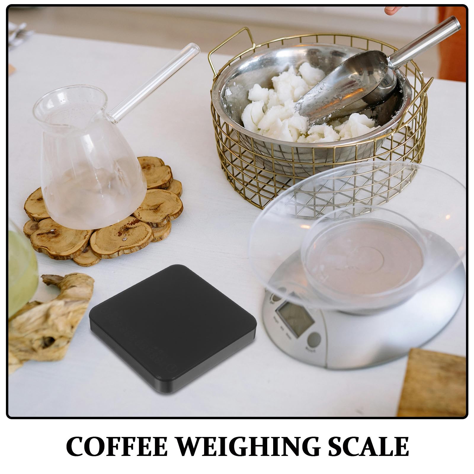 Báscula Digital Material Abs y Silicona Alta Precisión 2kg/0.1g para Café con Temporizador Portátil y Carga Usb-c Adecuado para Camping y Viaje