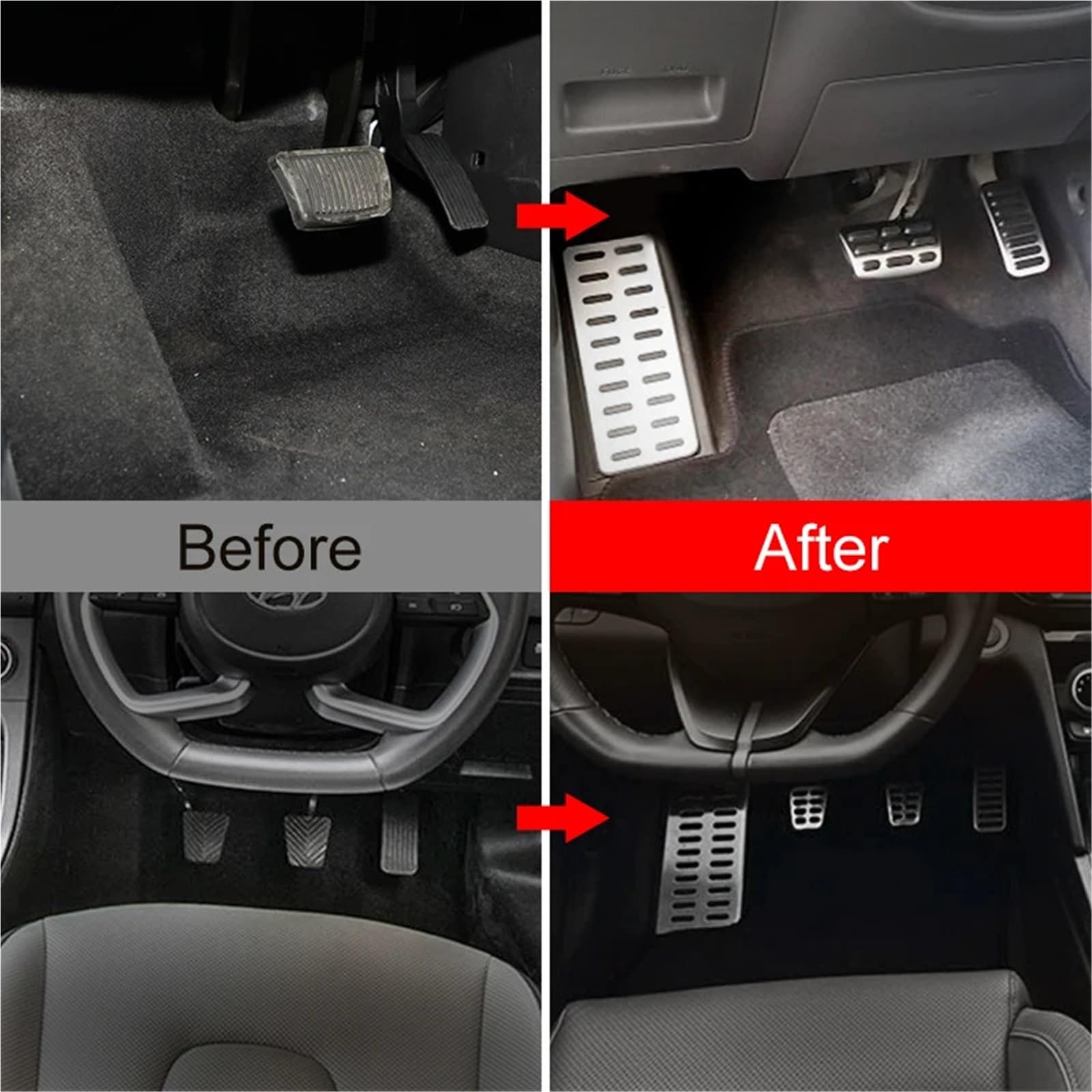 Nakładka Sprzęgła Pasuje do Hyundai Veloster Elantra I30 IONIQ KONA Accent Venue Car Accelerator Hamulce Sprzęgło Pedały Case Pads Samochodowe pedały(Footrest and MT)