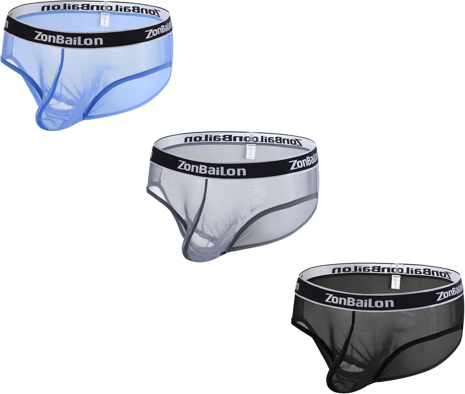 Mens Sexy Briefs Low Rise See Through Underwear for Men Breathable Mesh Sheer Lace