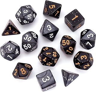 Cheriswelry 14Pcs Polyhedral Dice Set Acrylic 3D Game Dice 16-25mm 2 Colors for Board Games Party RPG MTG Playing