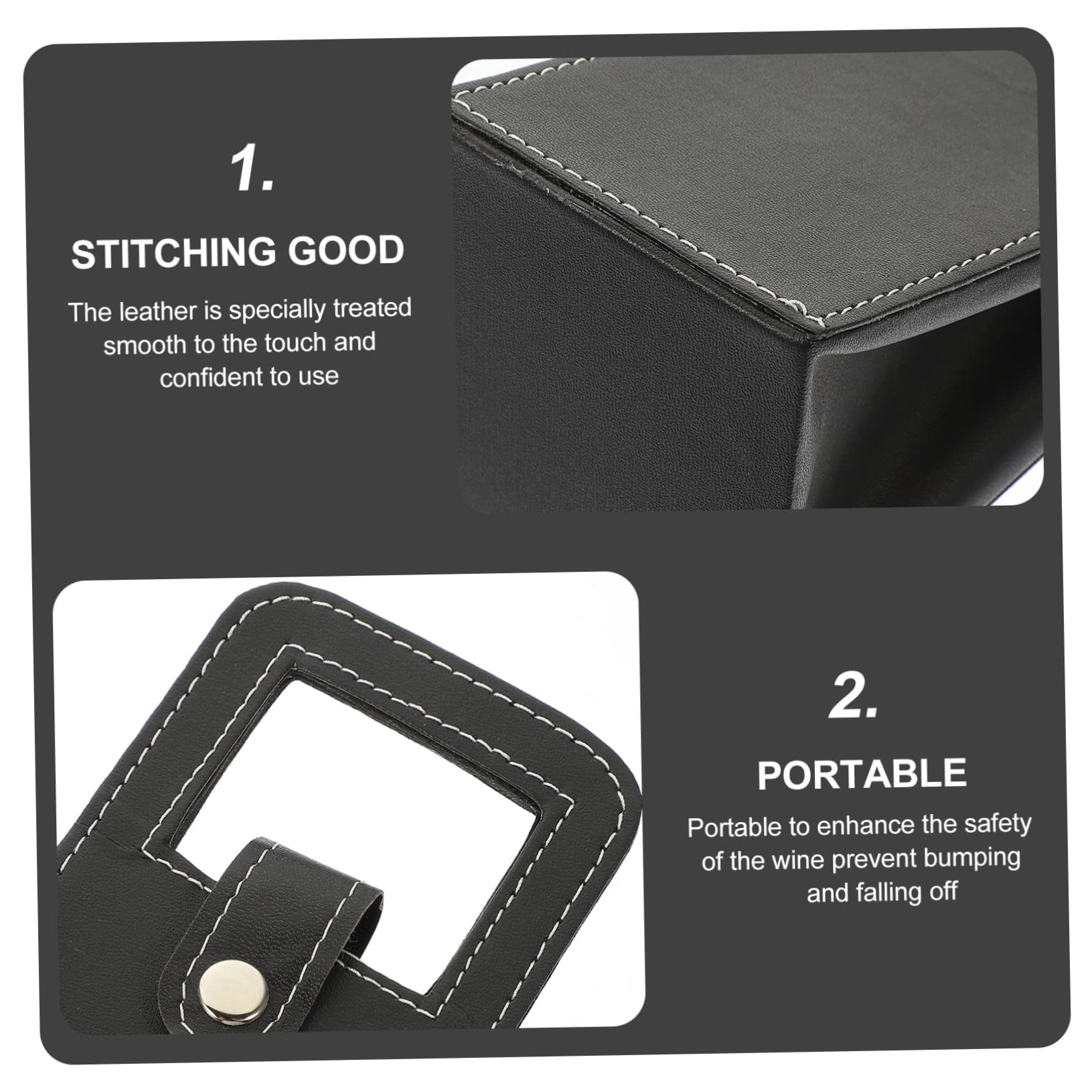 MAGICLULU 3pièces à Vin Cuir Pour Bouteille Tote Réutilisable Élégant Pour Mariage Et