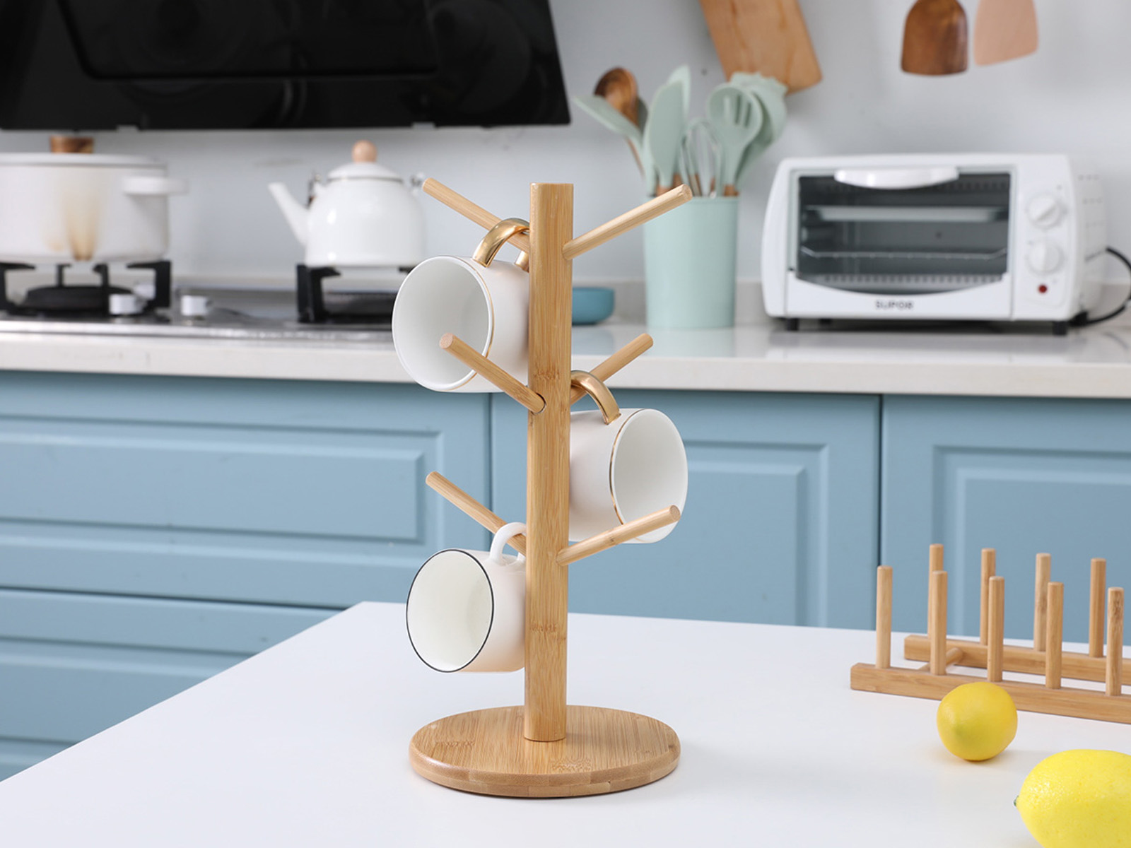 MyLifeUNIT Mug Holder Tree, Coffee Cup Holder with 6 Hooks (Yellow) : Home  & Kitchen - Amazon.com