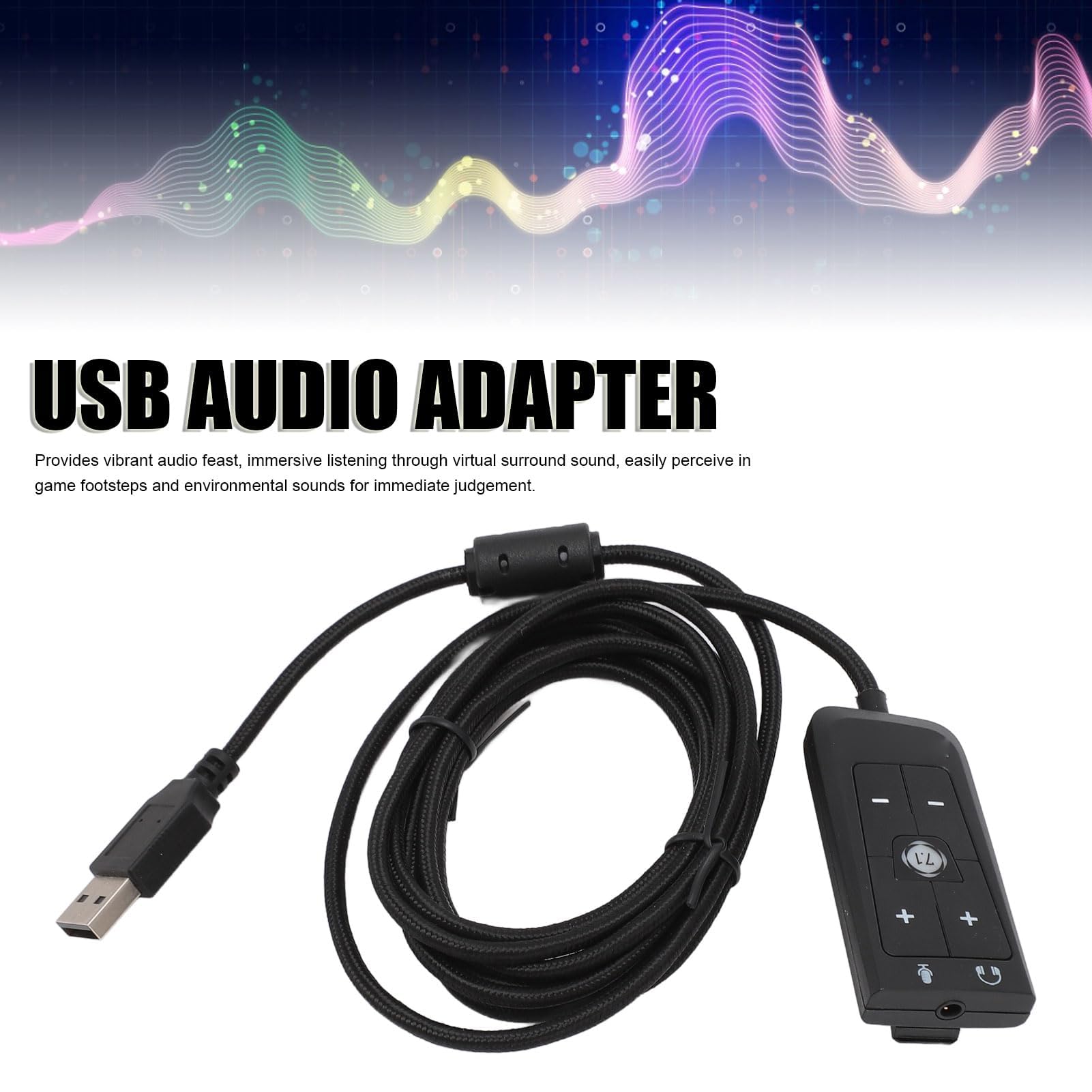 Dpofirs USB-Soundkarte, USB-zu-35-mm-Klinken-Audio-Adapter, Virtueller 7.1-Surround-Sound, USB-Adapter for HyperX Cloud II, for ps5, for Xbox Series X/S, for Xbox One,, Dpofirszsc5u9y0k7