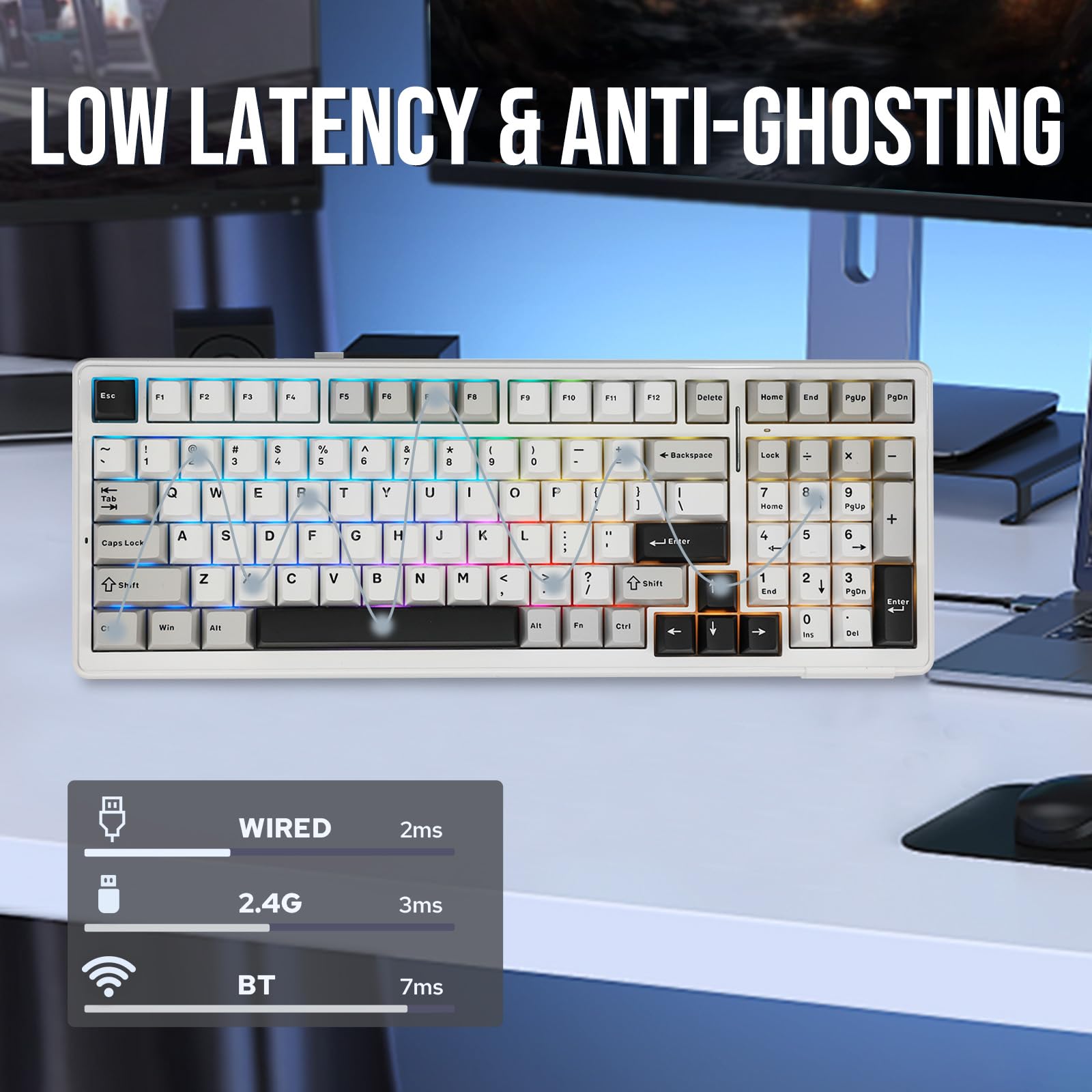 Amazon.com: EPOMAKER x Aula F99 Wireless Mechanical Keyboard, Hot