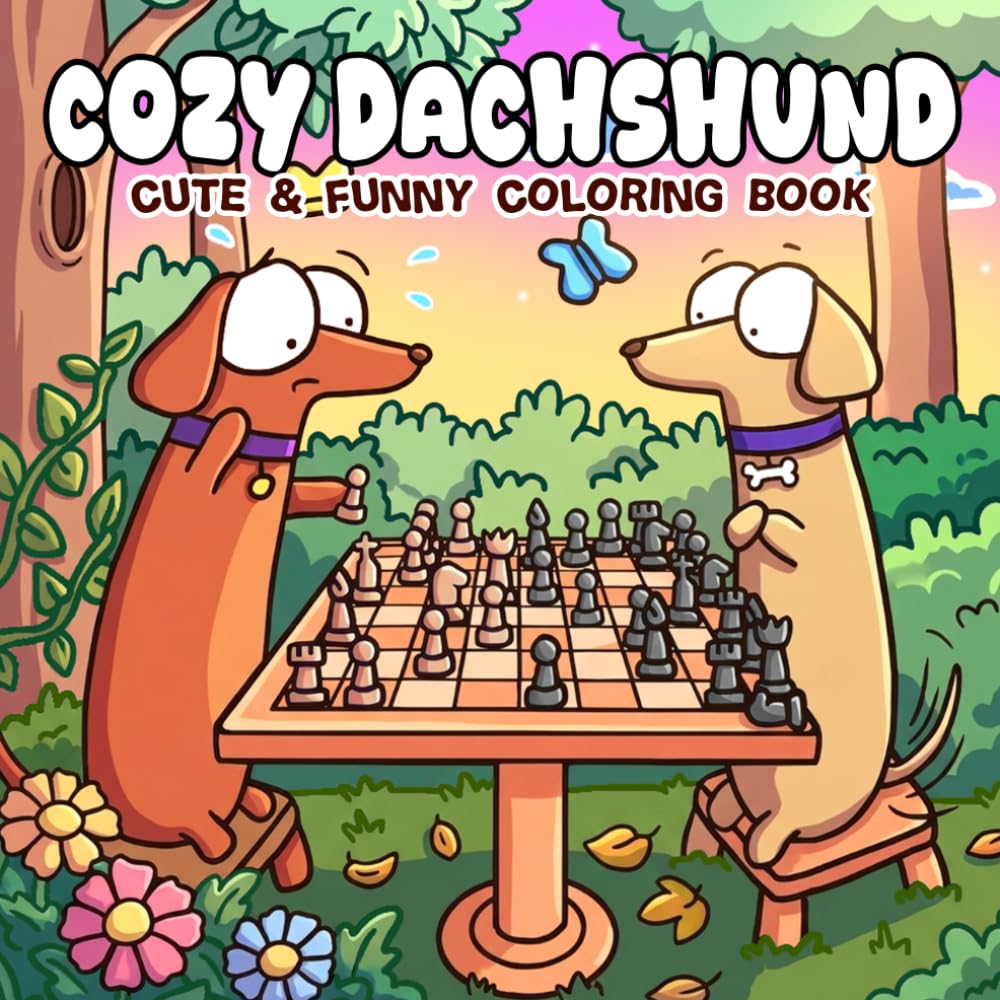 Cozy Dachshund Coloring Book: Funny Sausage Dogs Coloring Pages with Cozy Dachshunds and Cozy Scenes for Adults and Teens to Relieve Stress