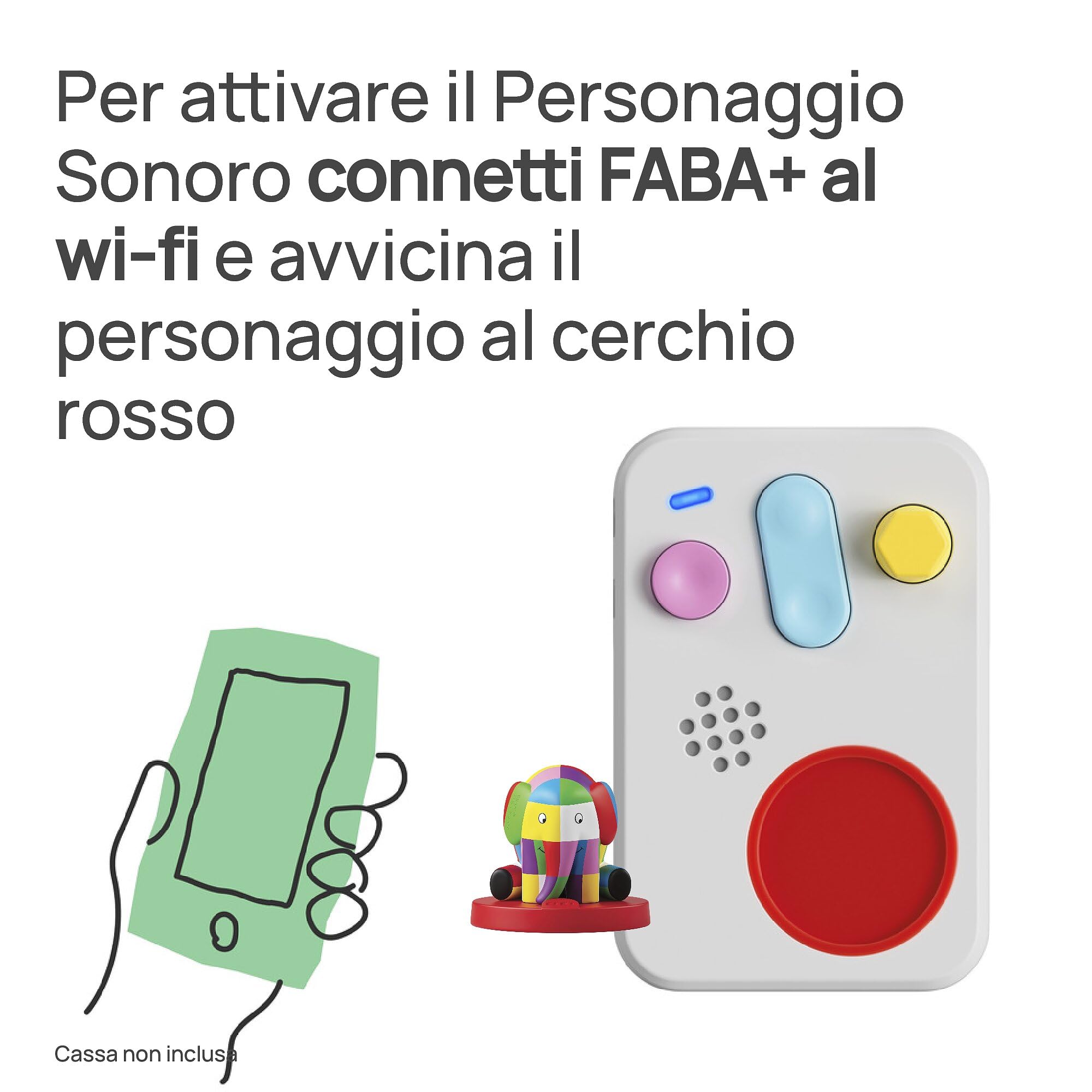 FABA Personaggio Sonoro - I racconti di Elmer – Storie e fiabe sonore per bambini e bambine 1-3 anni - Ascoltabile con il Raccontastorie e FABA+, versione italiana