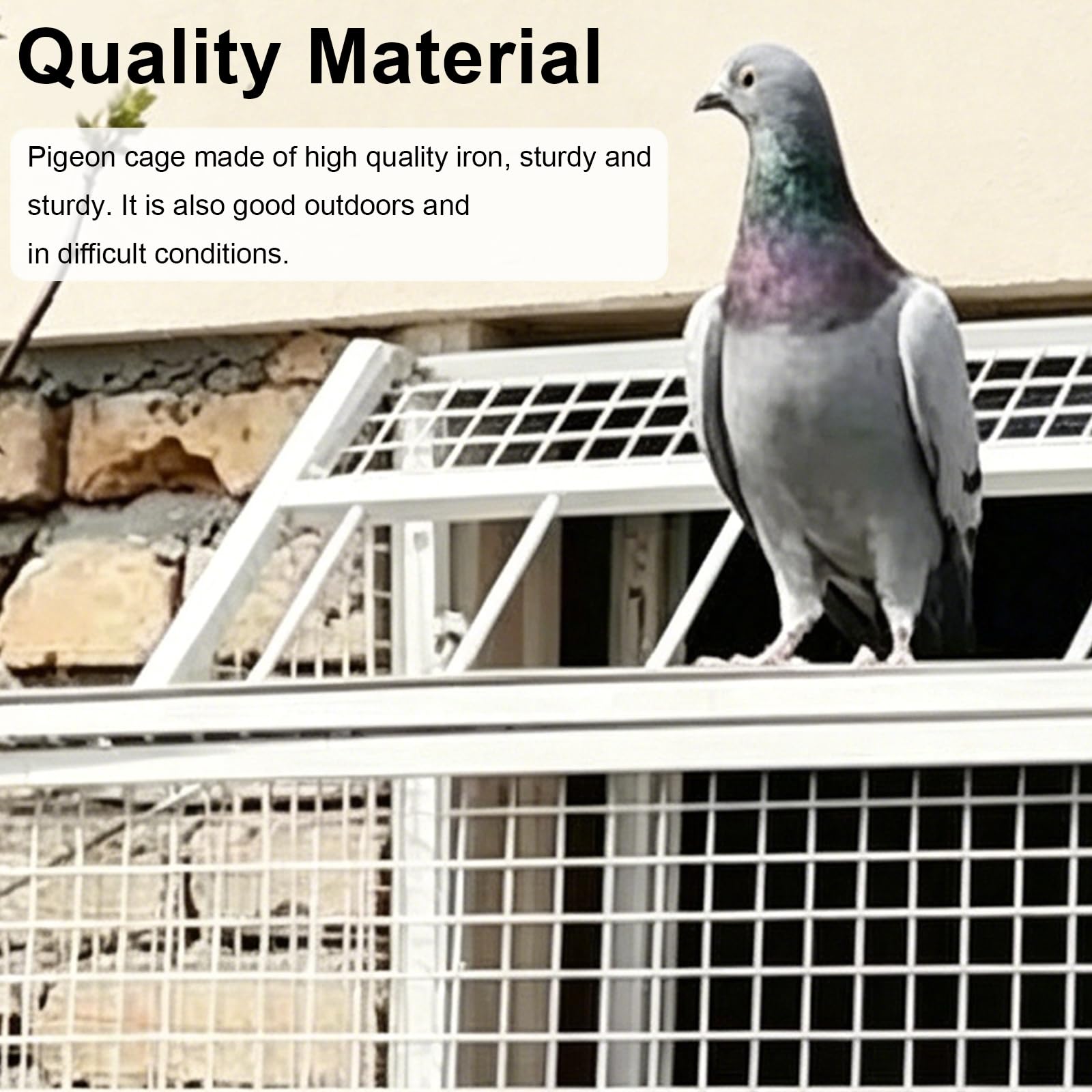 Jaula Plegable para Palomas, Jaula MetáLica con 4 Entradas Y Trampilla ExtraíBle para Palomas Loros Periquitos Y Otras Aves Ideal para JardíN BalcóN O Patio Medidas 54 X 47 X 50 Cm