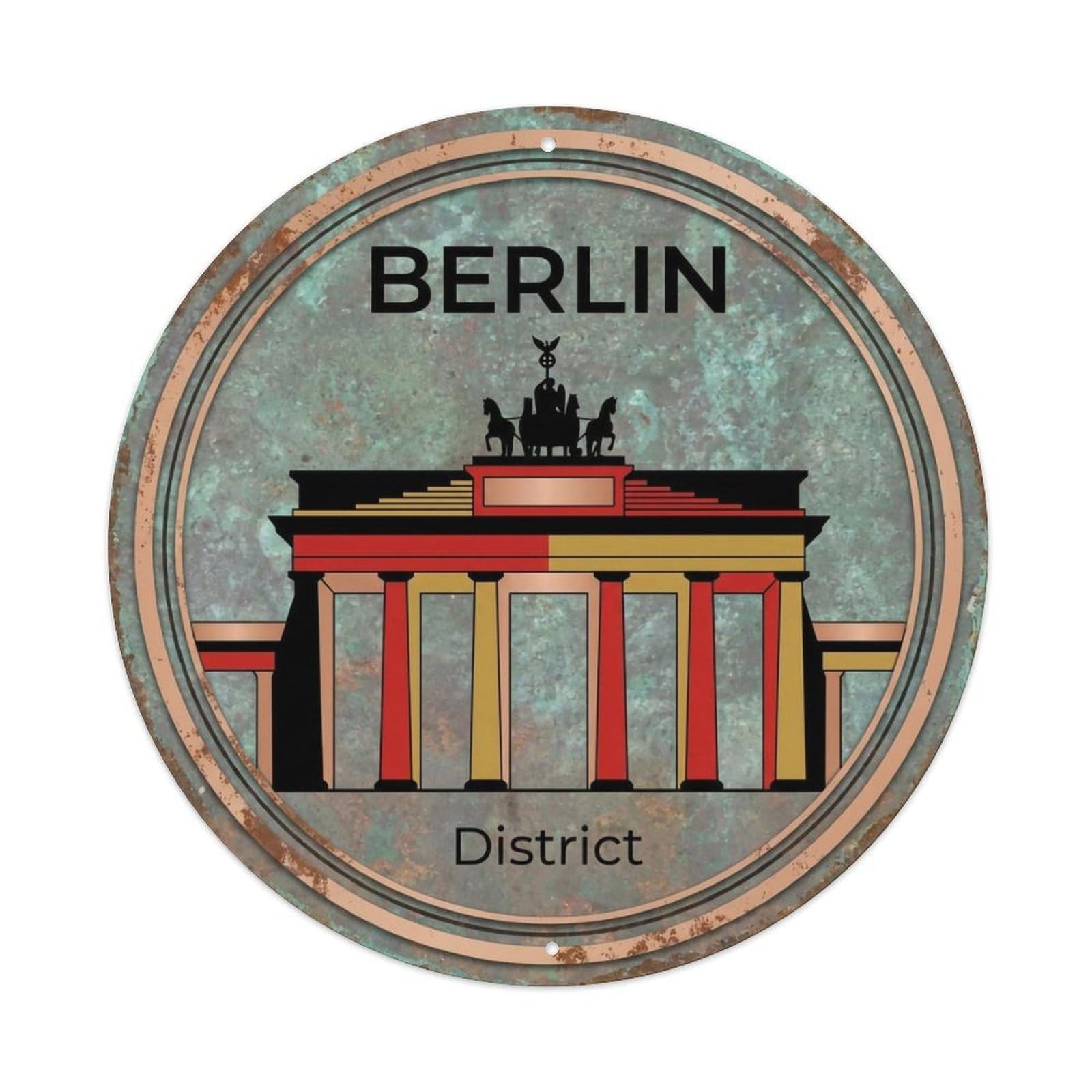 Vintage Travel Berlin Germany Downtown Metal Tin Sign