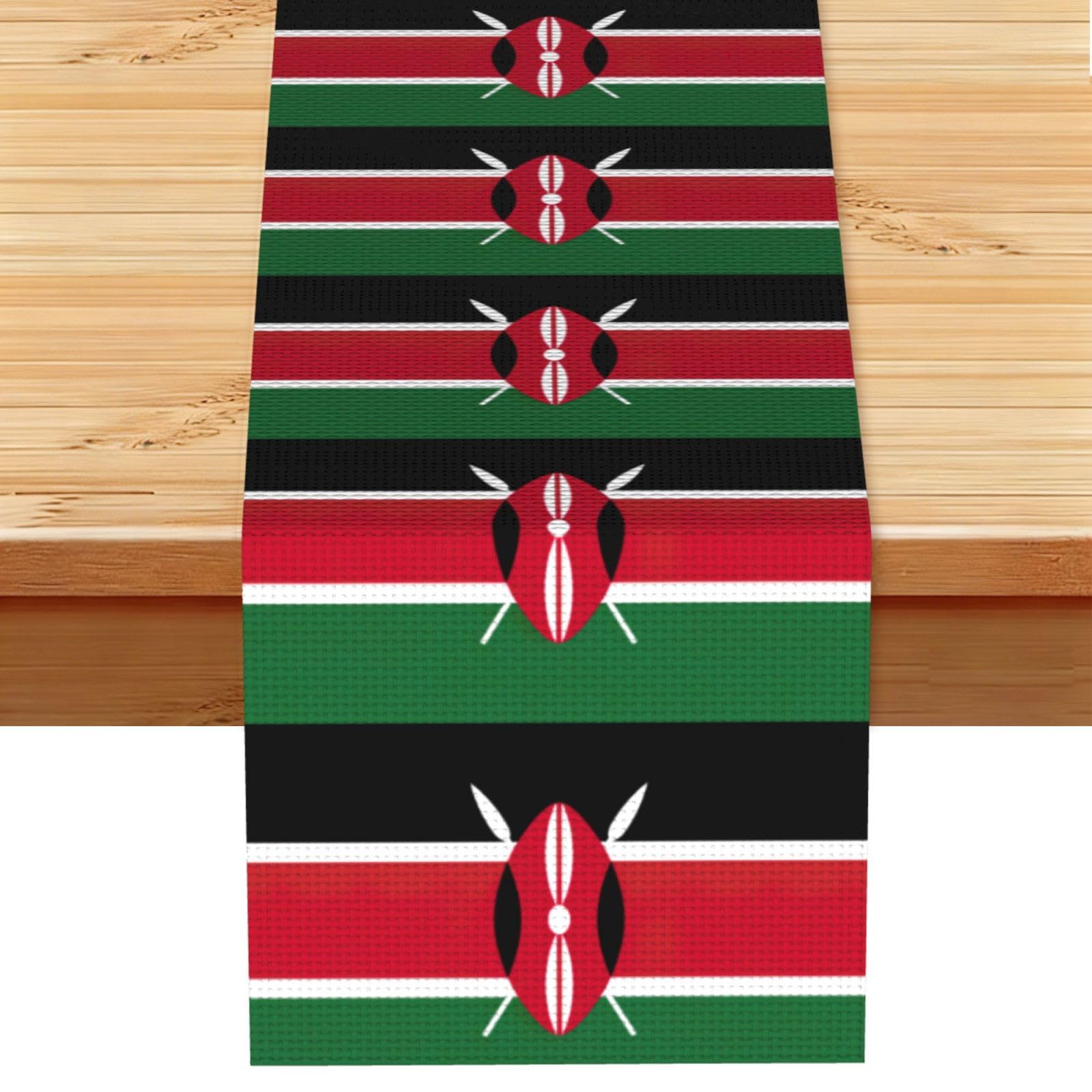 Flag of Kenya Multi Purpose Table Runner for Home Decor, Printed Table Cloth for Kitchen Table, Countertops & Dining Area