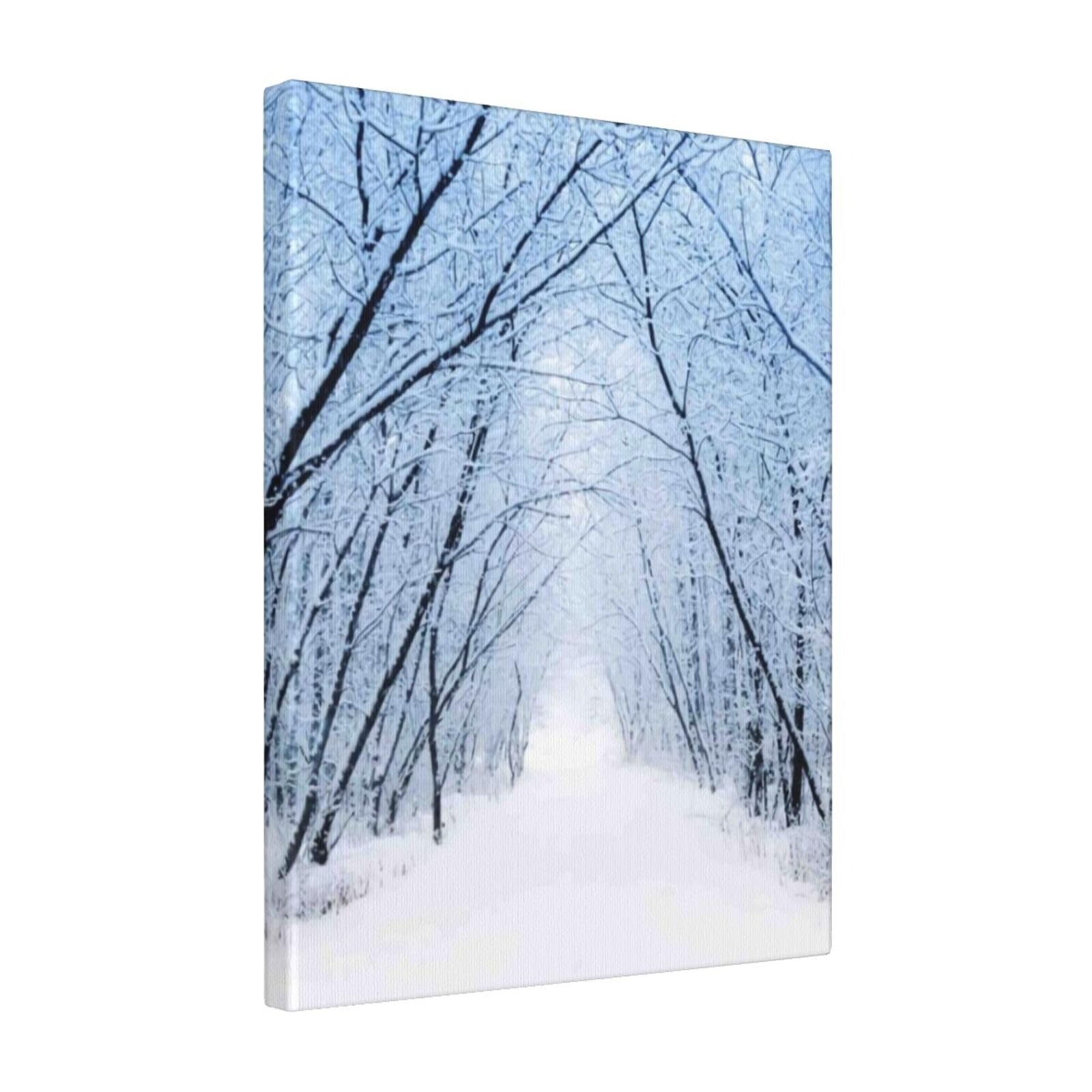 Amazon.co.jp: 絵画 ポスター 冬 雪景色 北欧 森 自然風景 アート