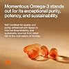 Momentous Omega-3 Aceite de Pescado, Suplemento EPA y DHA, Sin Regusto, 1,600mg | Apoya la Salud del Corazón, Articulaciones y Cerebro, Probado para Mercurio, Certificado NSF para Deporte, No-GMO y Sin Gluten (30 Porciones) Aceite 5