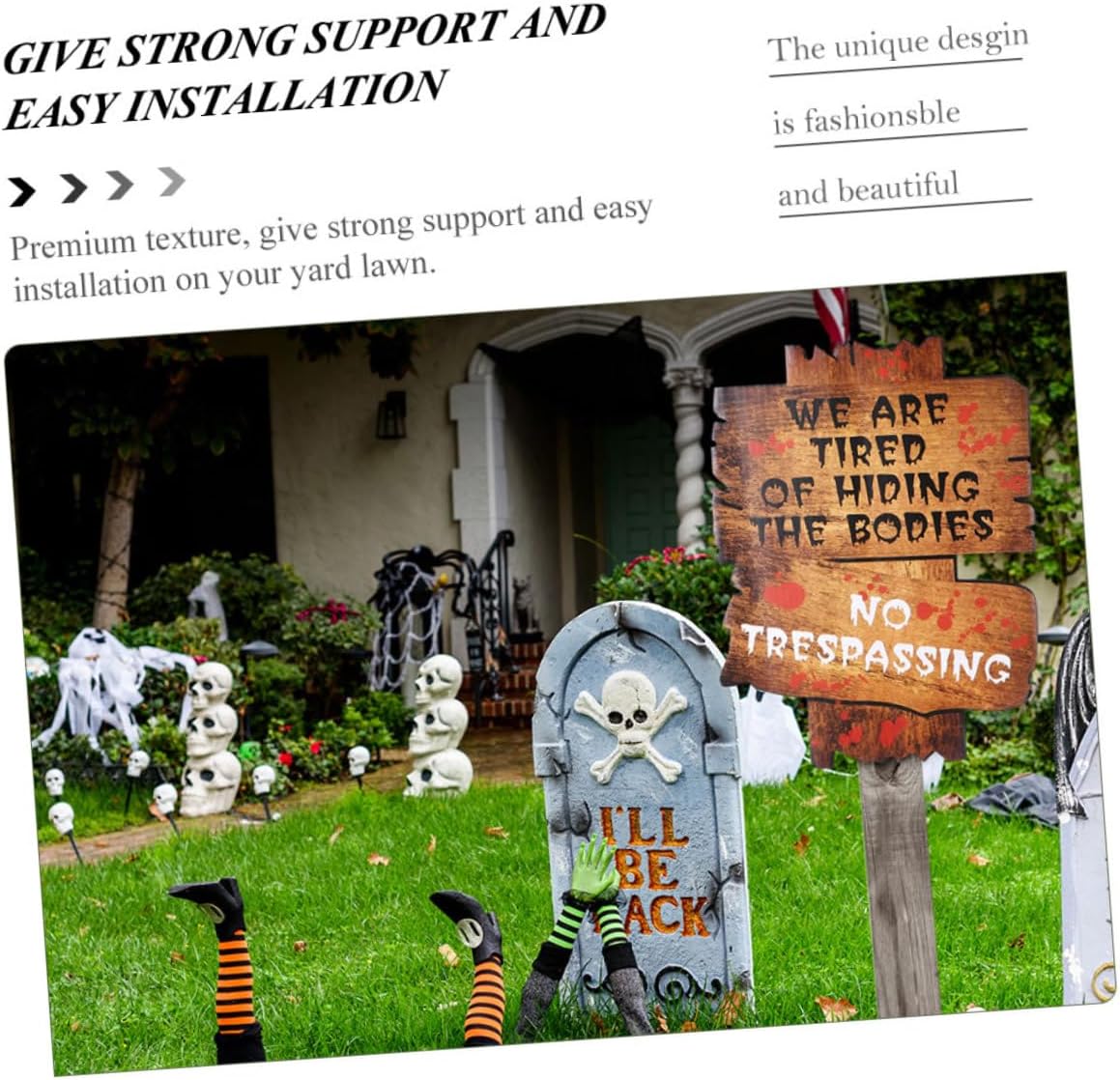 Operitacx Halloween Yard Stake Signs 2pcs Party Lawn Decorations Outdoor Halloween Props for Garden and Yard Display