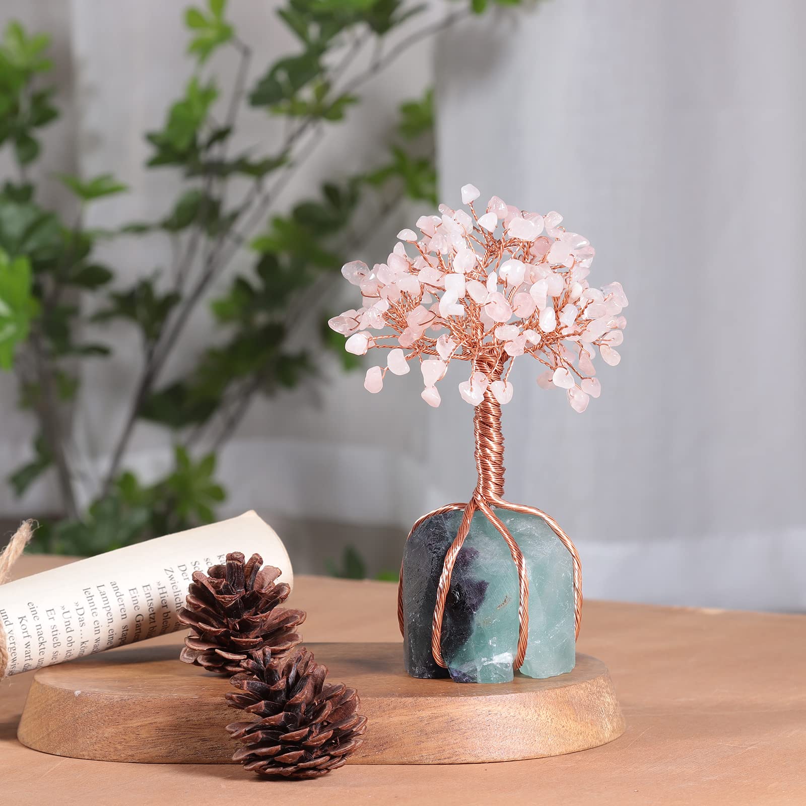 Nupuyai Albero Della Vita In Ametista Naturale – Bonsai Di Cristallo Con Base In Ceramica – Portafortuna Feng Shui Per Meditazione E Regalo - 6