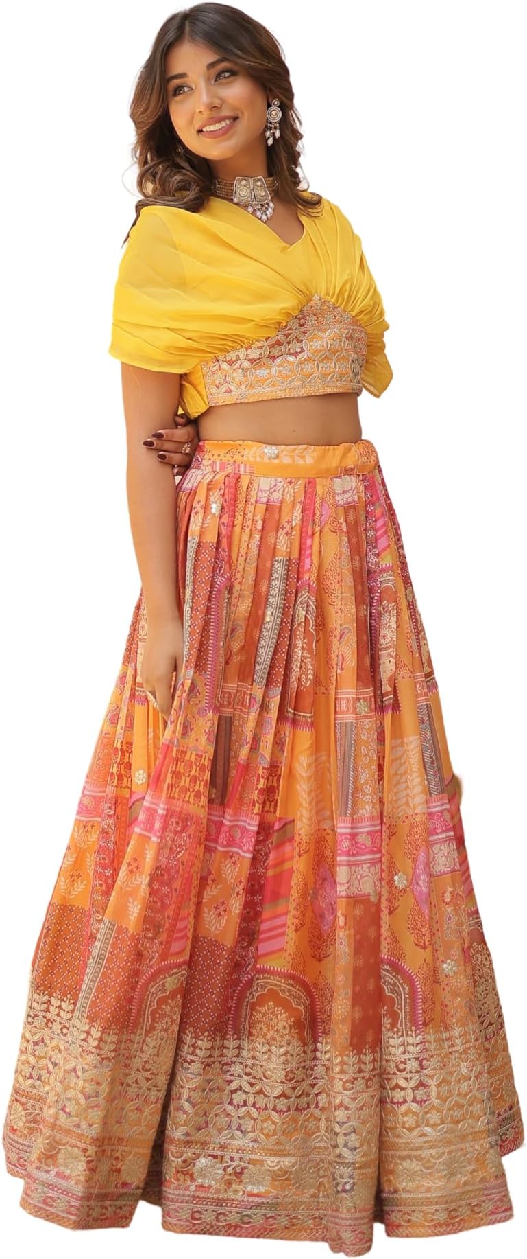 New Indian desaign Ready to Wear Bollywood Bridal-Wedding Style Lehenga Choli for Indian Women's With Stichhed Blouse
