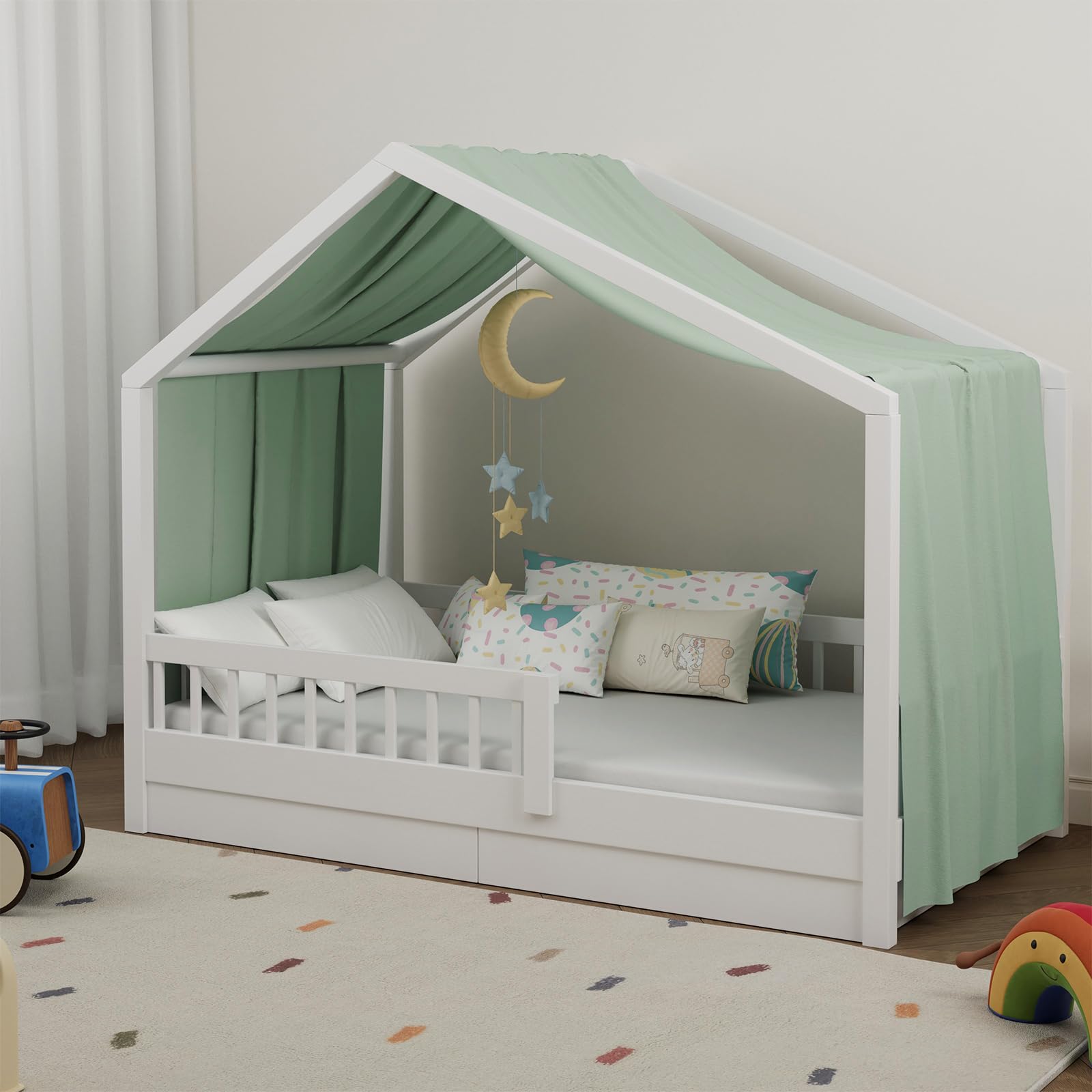 Pacok House Bed Canopy 145 x 420 cm Green