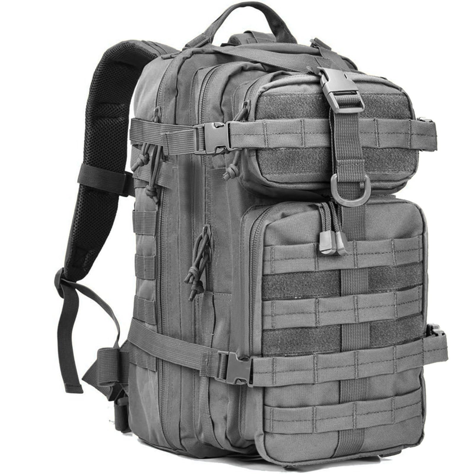 Miramrax Small Tactical Backpack Military Daypack - 30L Backpack for Men Molle Assault Pack Bug Out Bag for Hiking Camping, Grey, 30L US, Tactical Backpack